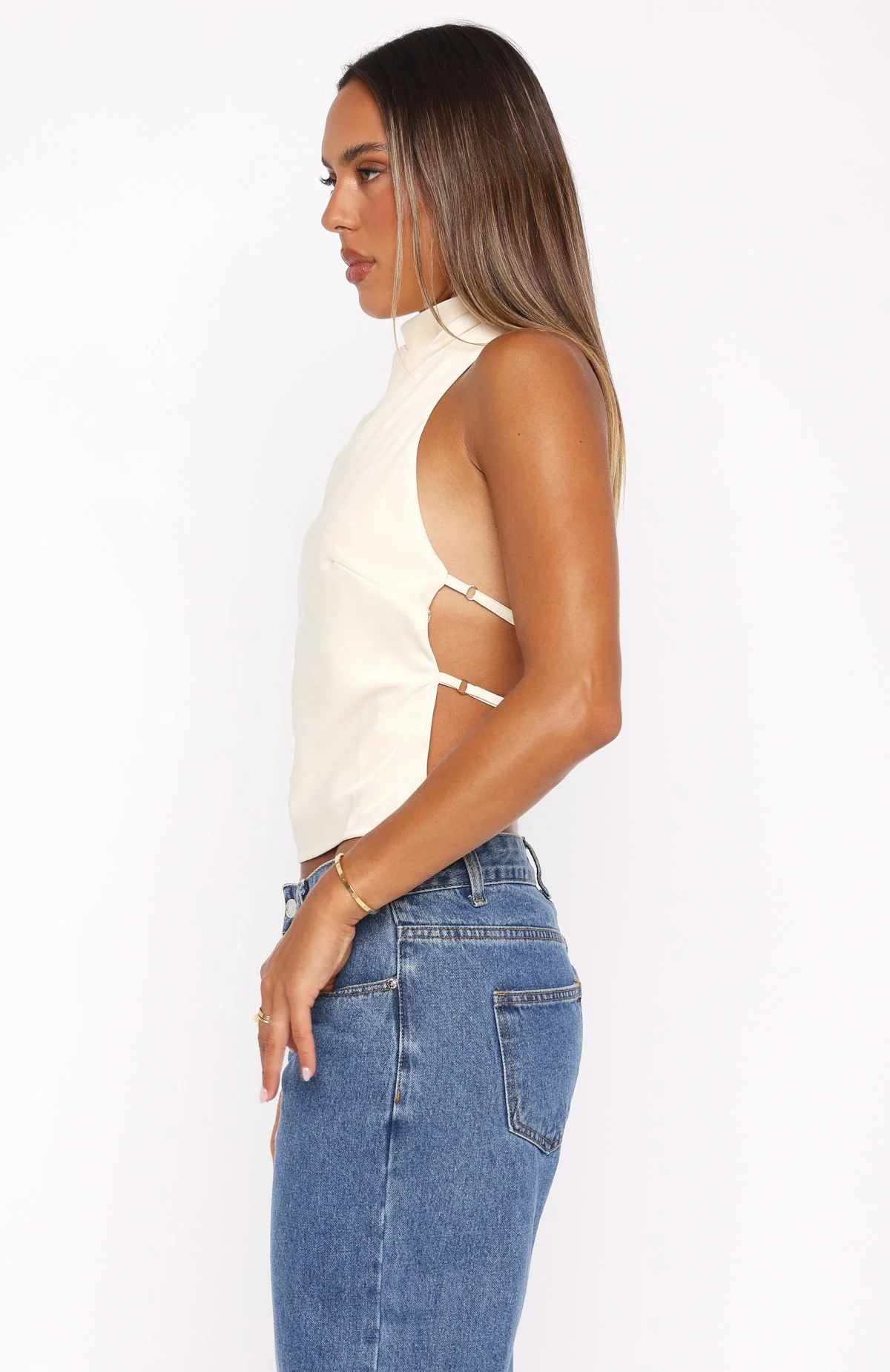 Time Passes Halter Top Pearl - Image 3