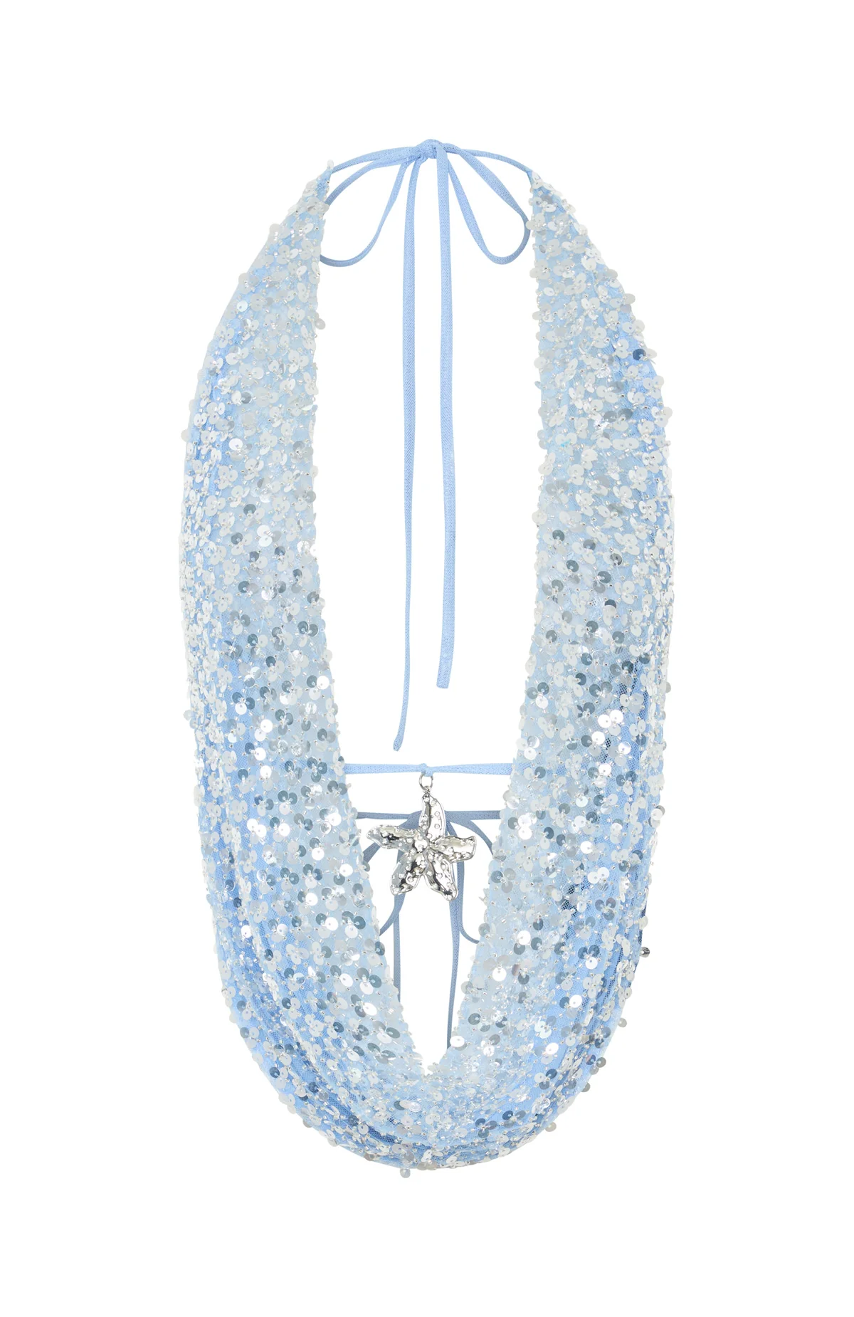 Timeless Secrets Sequin Cowl Neck Top Misty Blue - Image 7