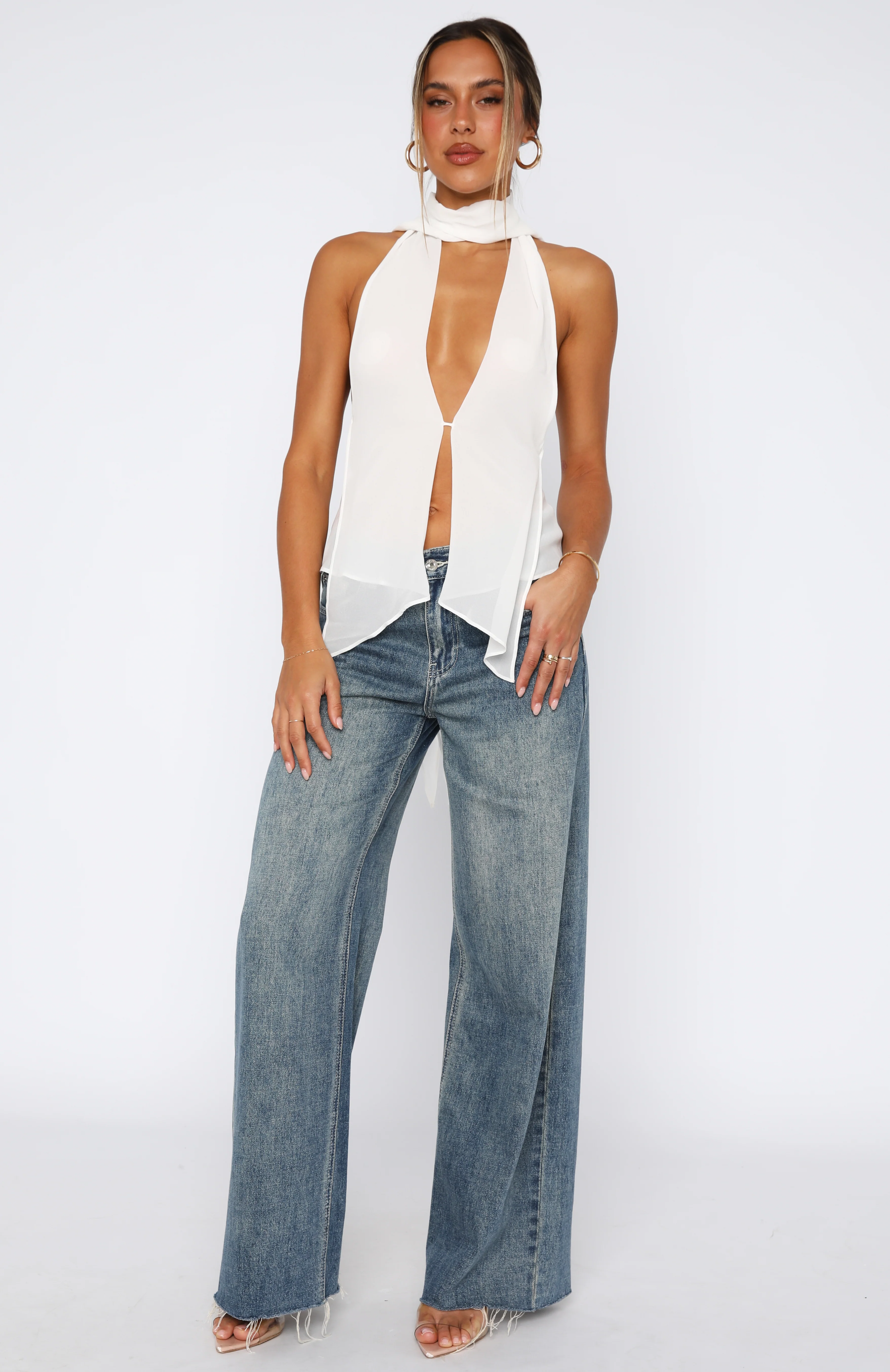 Time's A Healer Halter Top White - Image 6