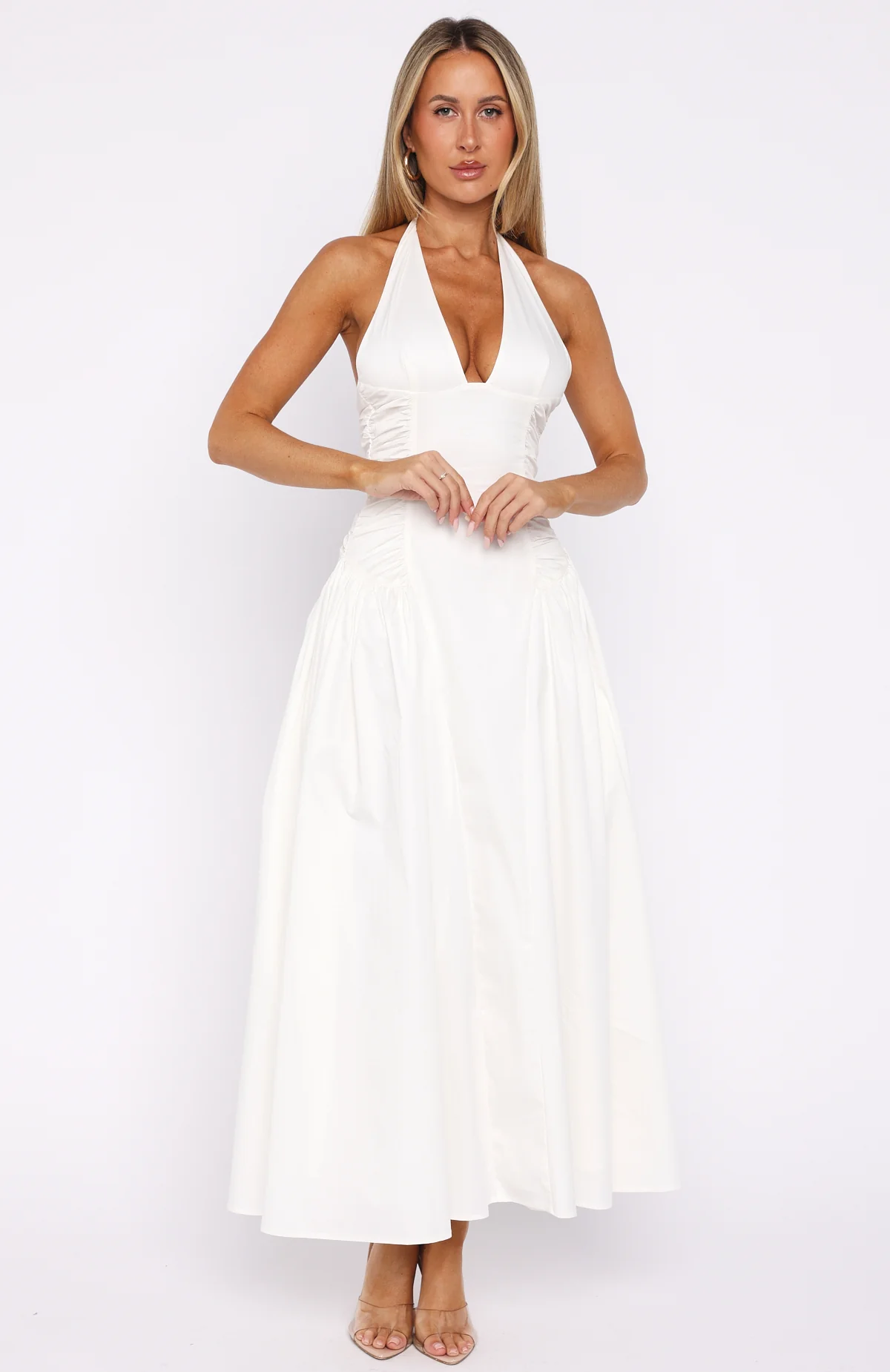 Tinsel Trouble Halter Midi Dress White - Image 2