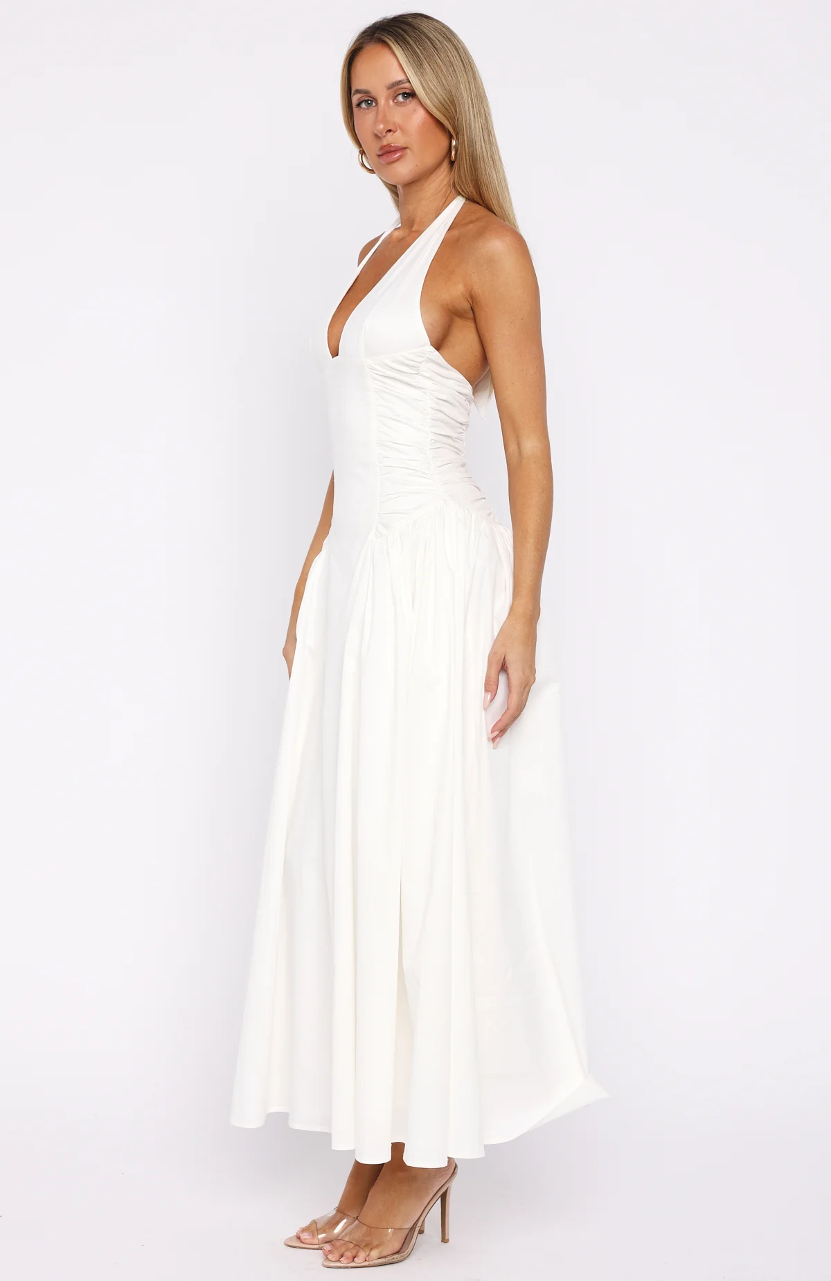 Tinsel Trouble Halter Midi Dress White - Image 3