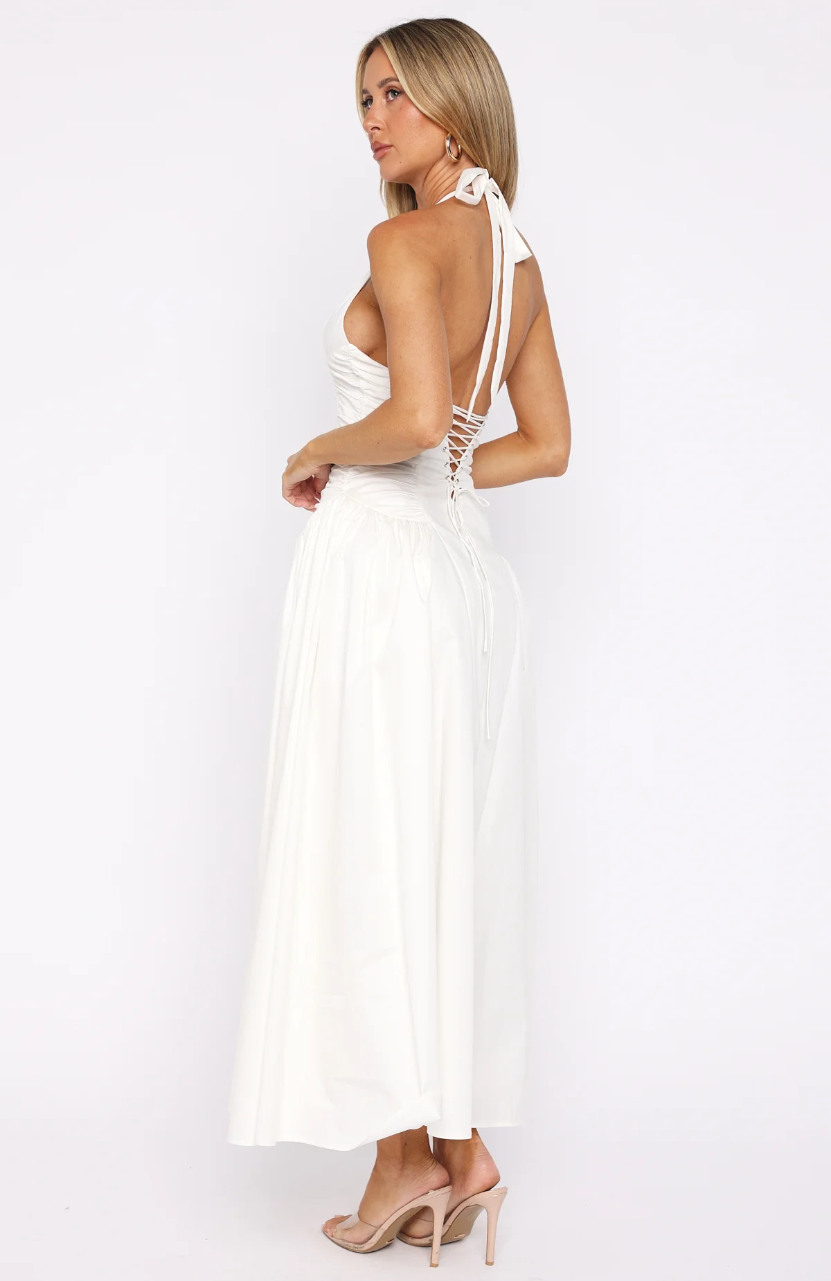 Tinsel Trouble Halter Midi Dress White - Image 4