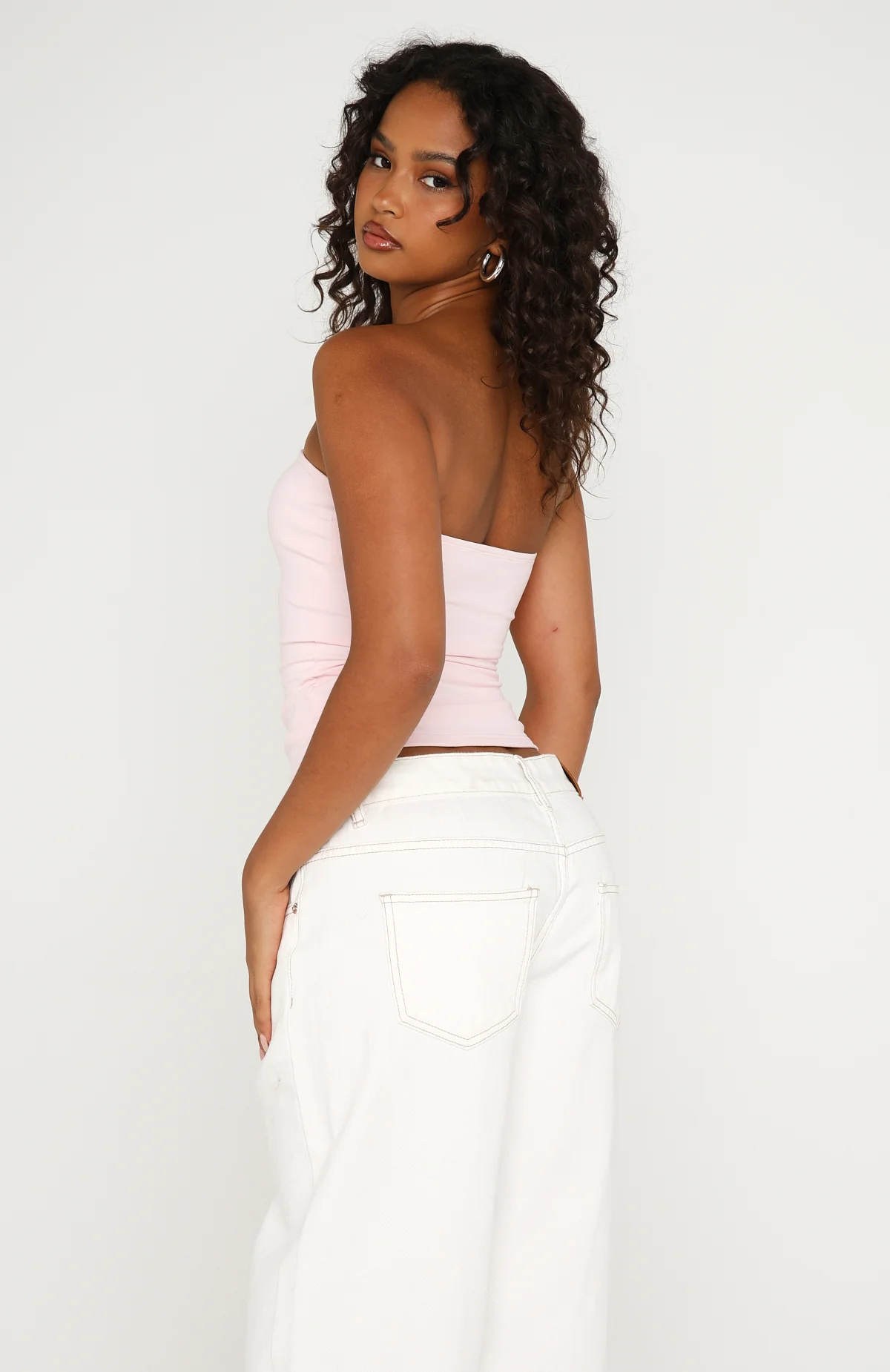 Tiny Drama Strapless Top Baby Pink - Image 4