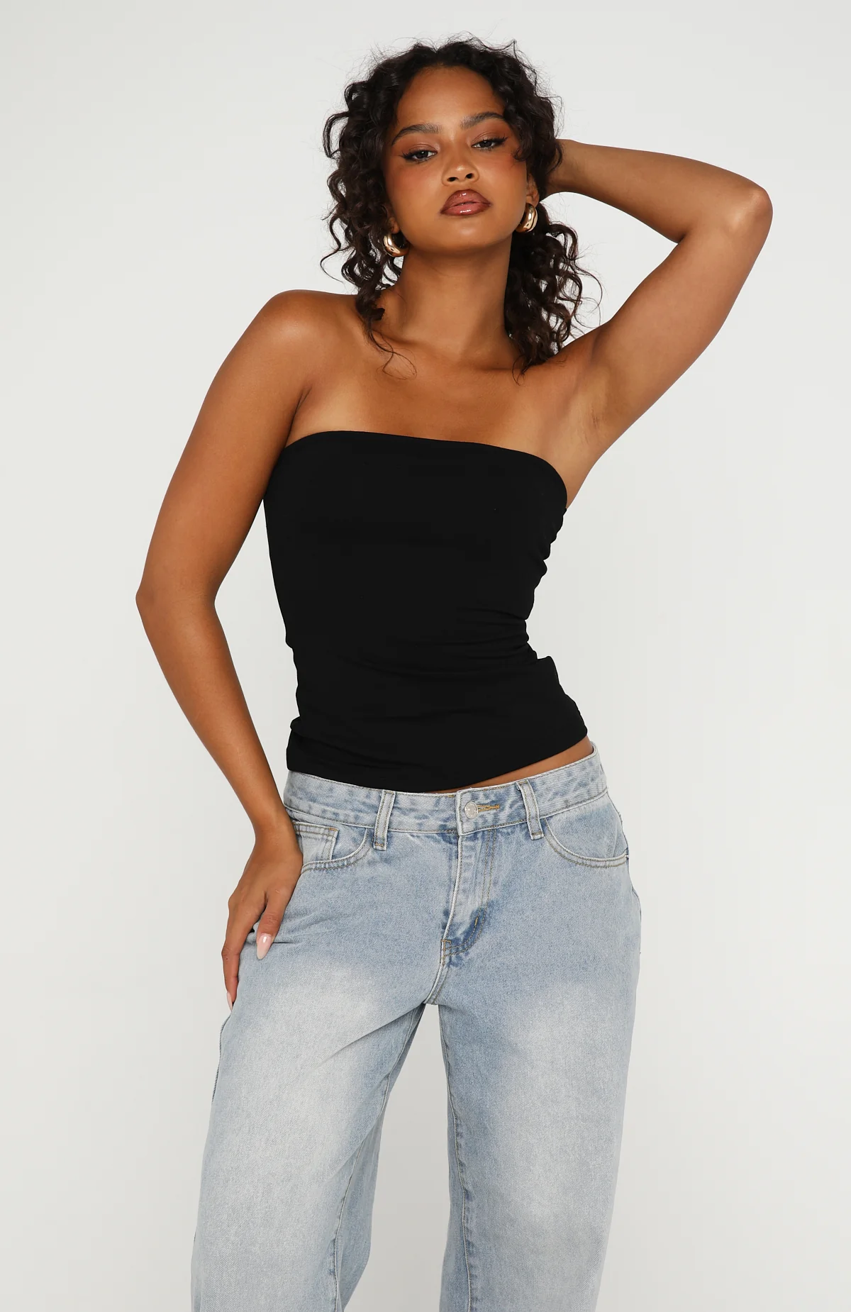 Tiny Drama Strapless Top Black - Image 2