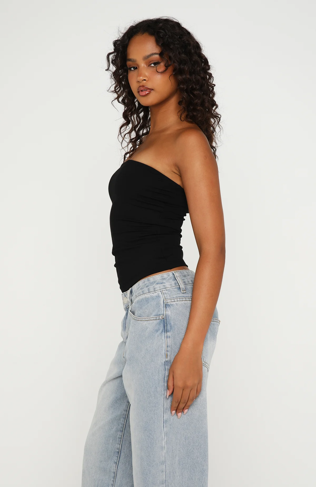 Tiny Drama Strapless Top Black - Image 3