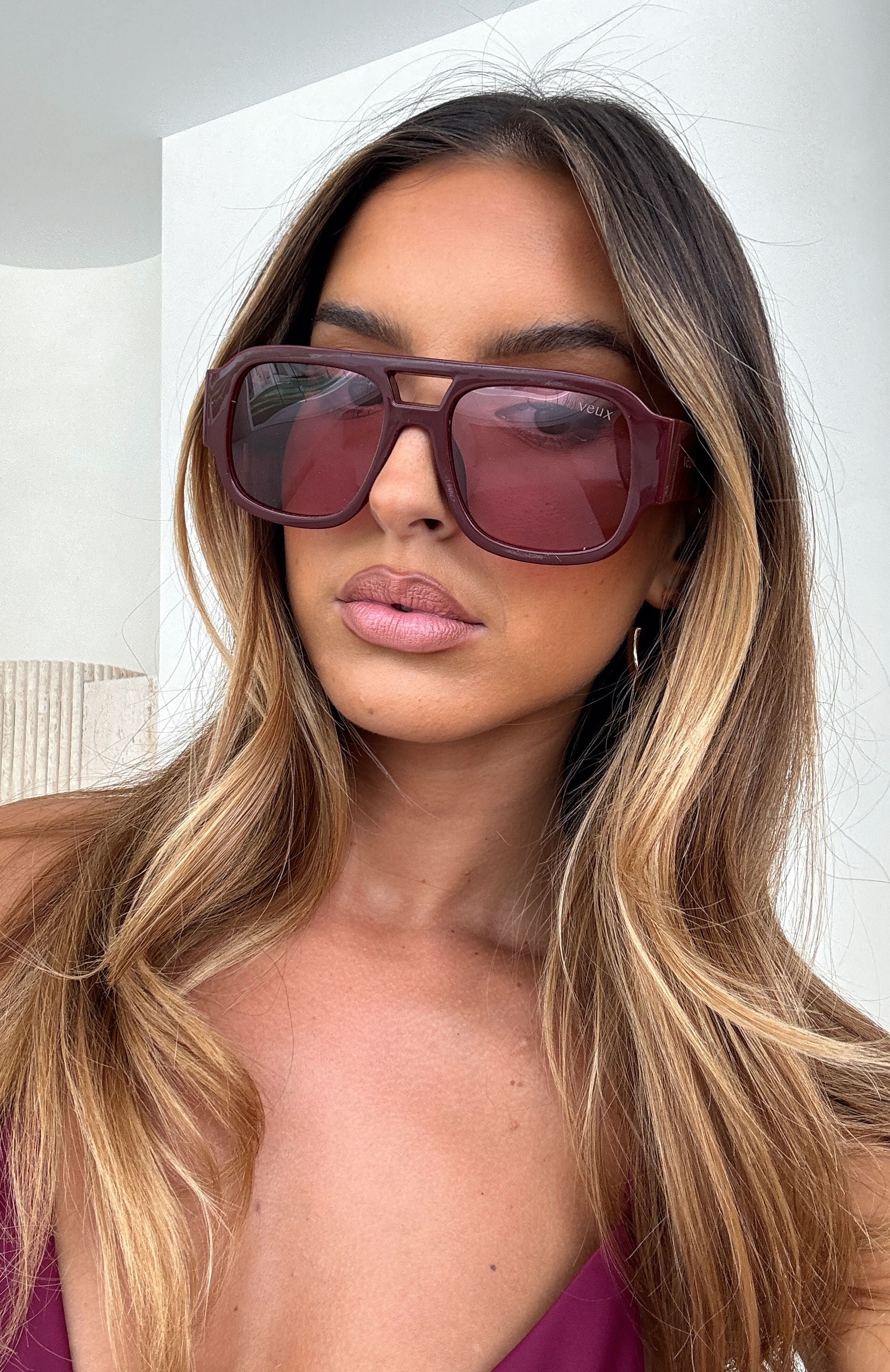 Tirza Sunglasses Burgundy - Image 4