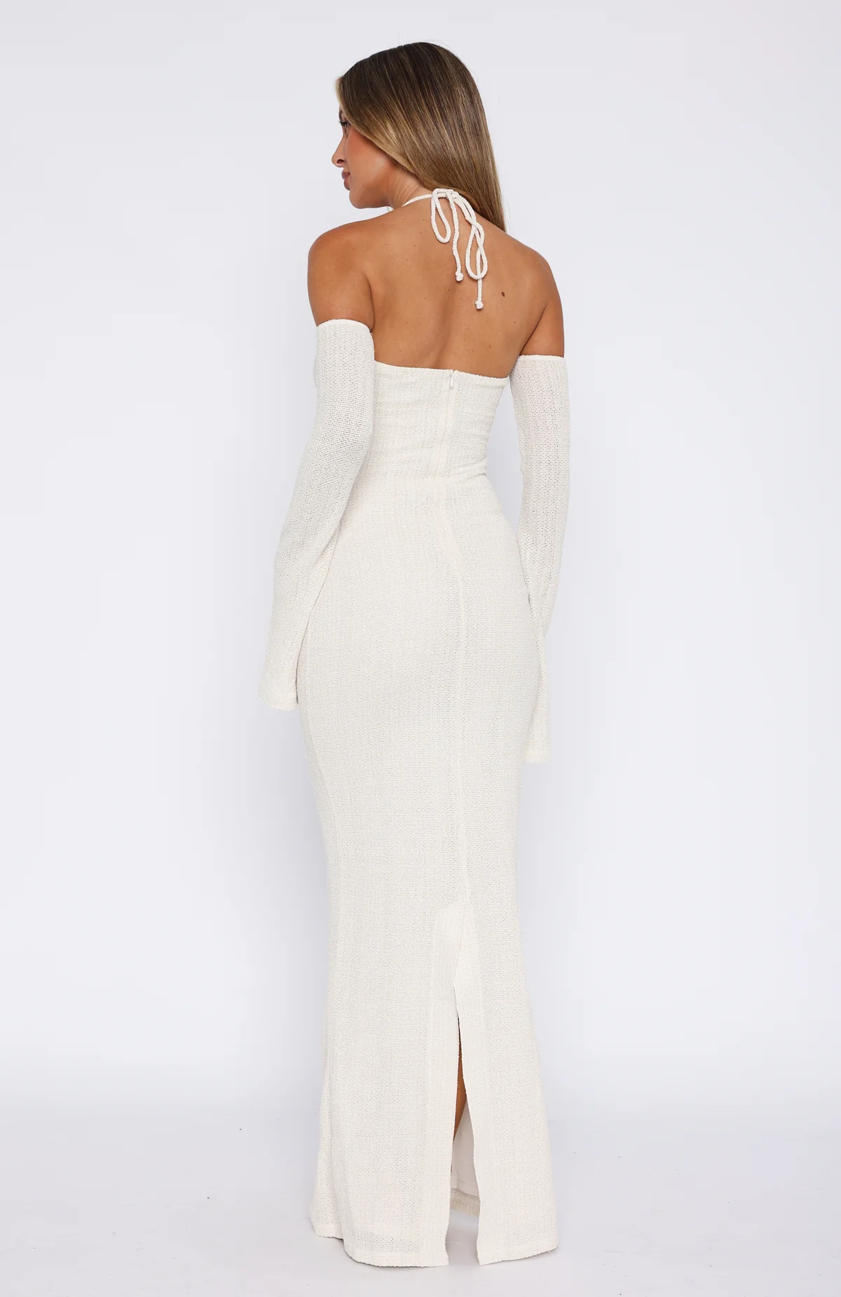 To The Beach Long Sleeve Maxi Dress Cream - Image 4