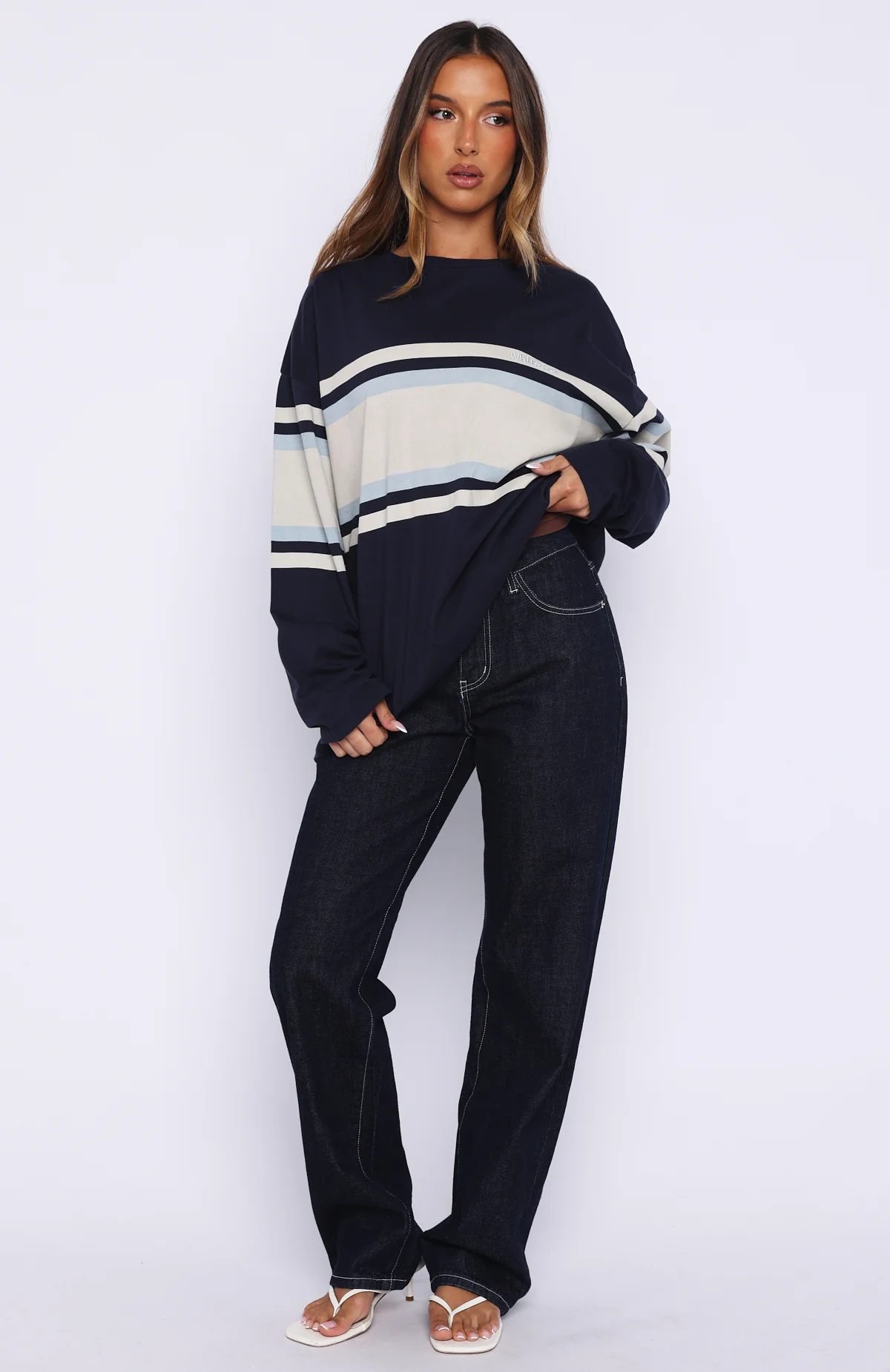 Too Cool For You Oversized Long Sleeve Tee Navy - Image 5
