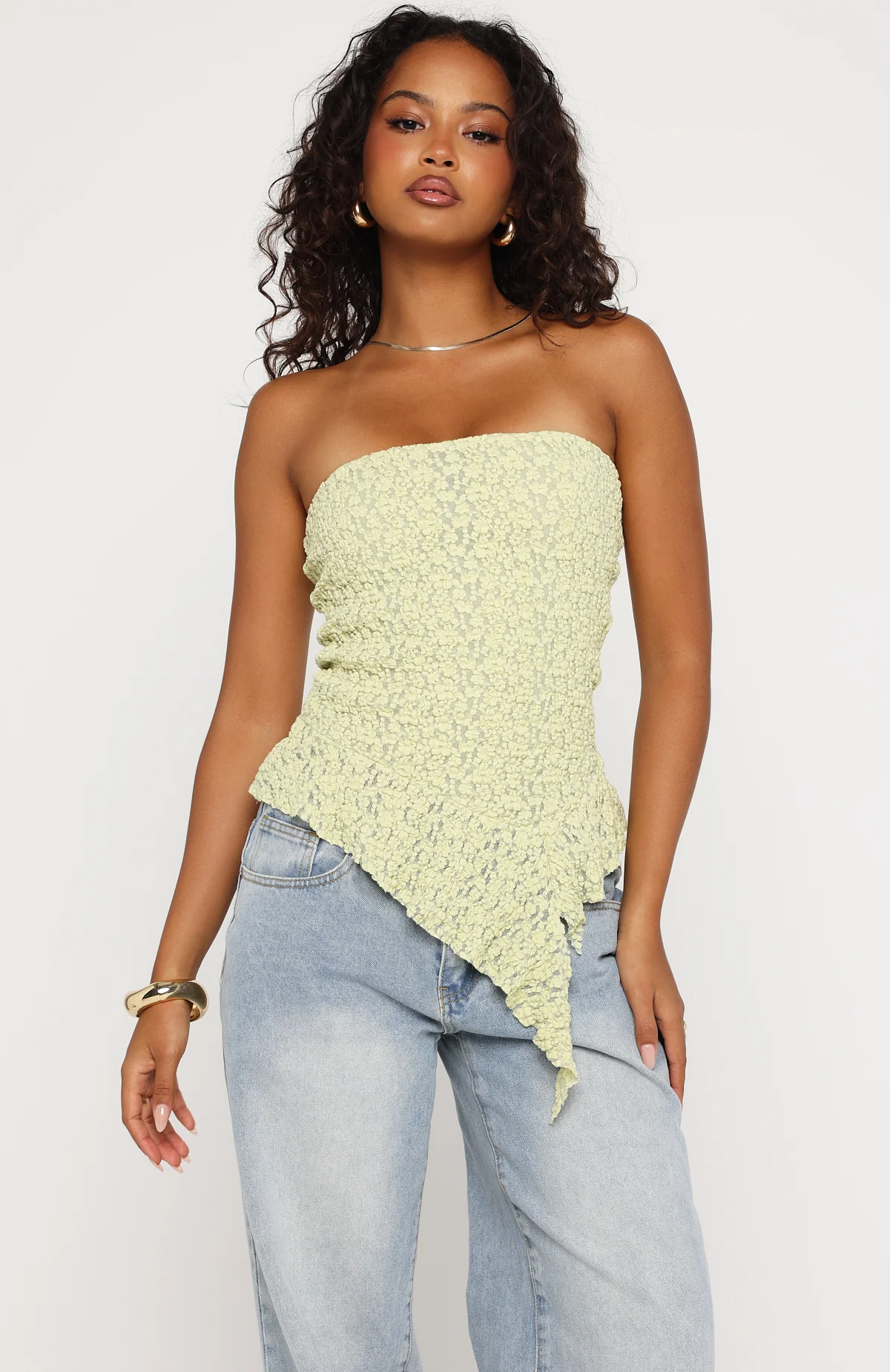Too Glam To Give A Damn Strapless Top Pistachio - Image 2