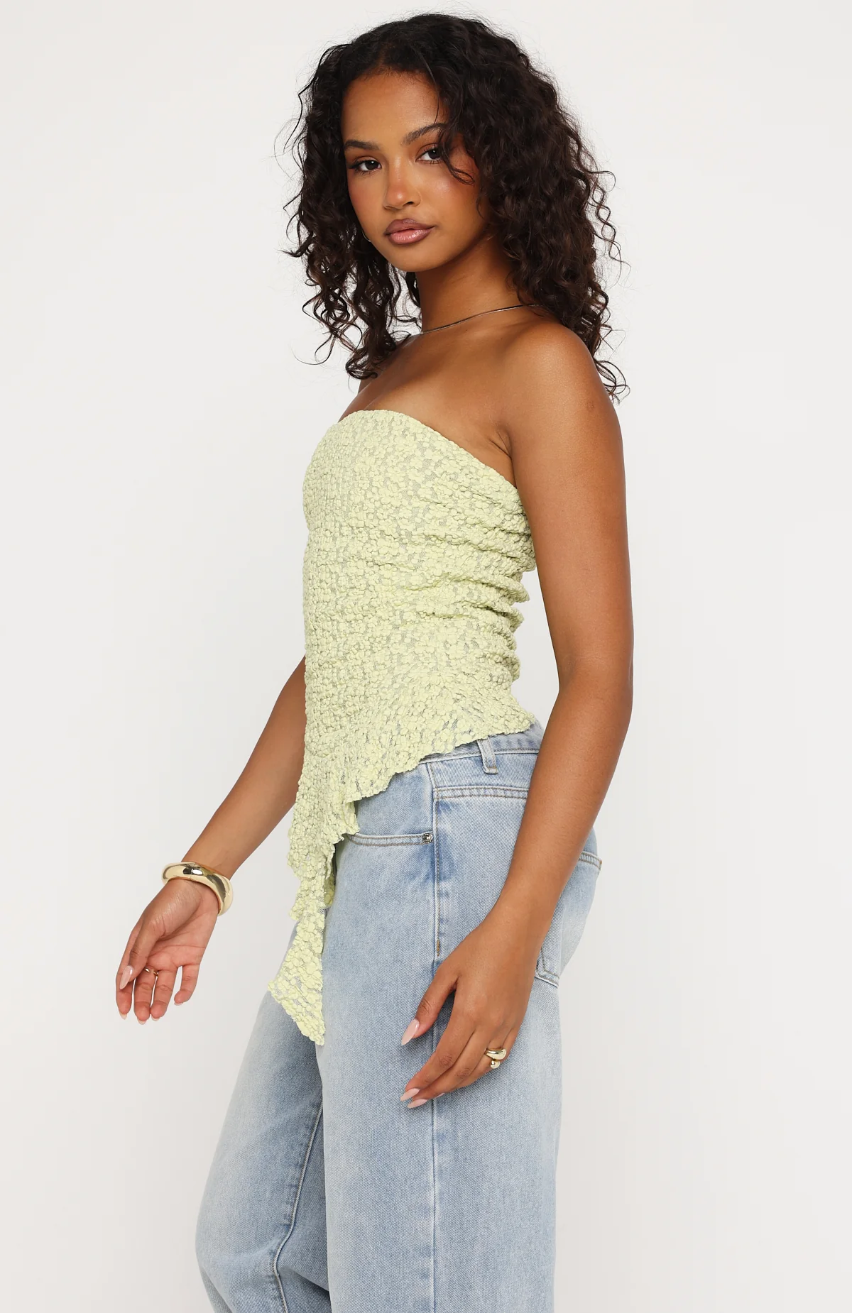 Too Glam To Give A Damn Strapless Top Pistachio - Image 4