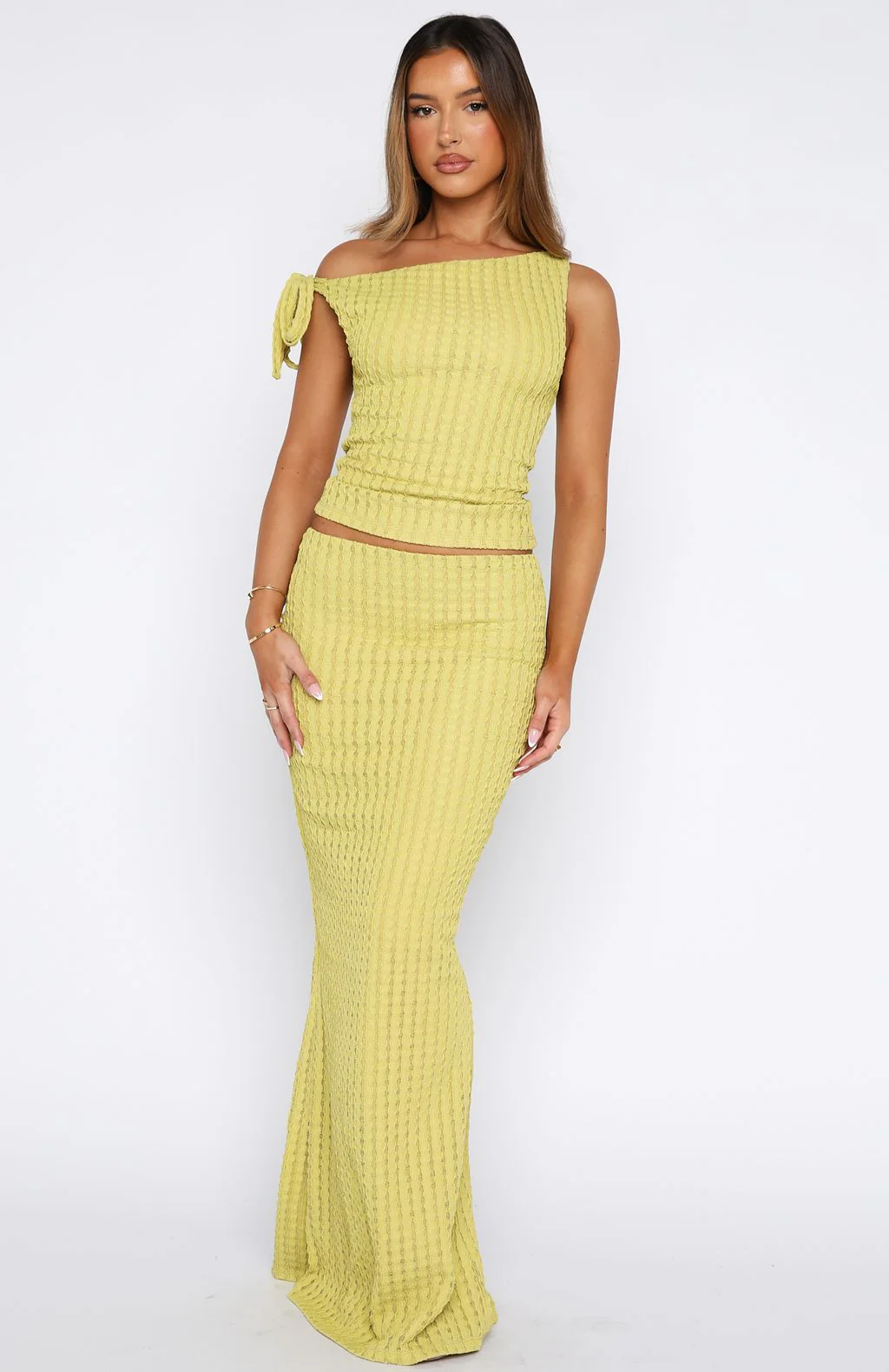 Top To Bottom Maxi Skirt Limeade - Image 2