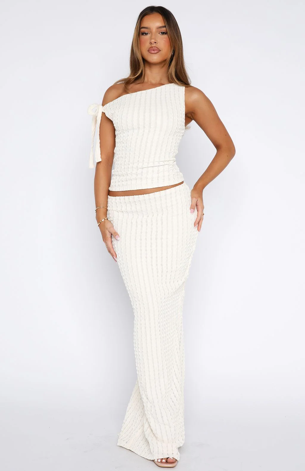 Top To Bottom Maxi Skirt Off White - Image 2