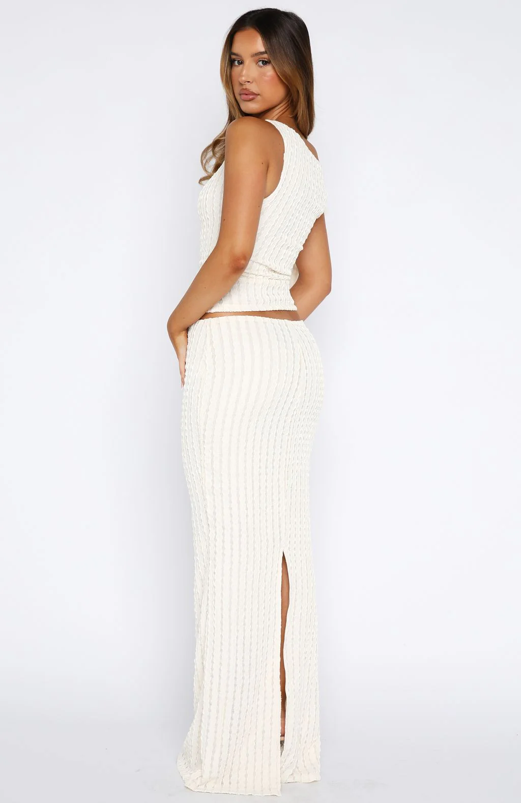 Top To Bottom Maxi Skirt Off White - Image 4