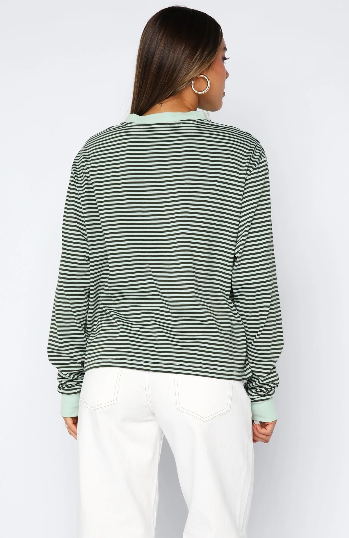 Touchdown Long Sleeve Tee Green Stripe - Image 4