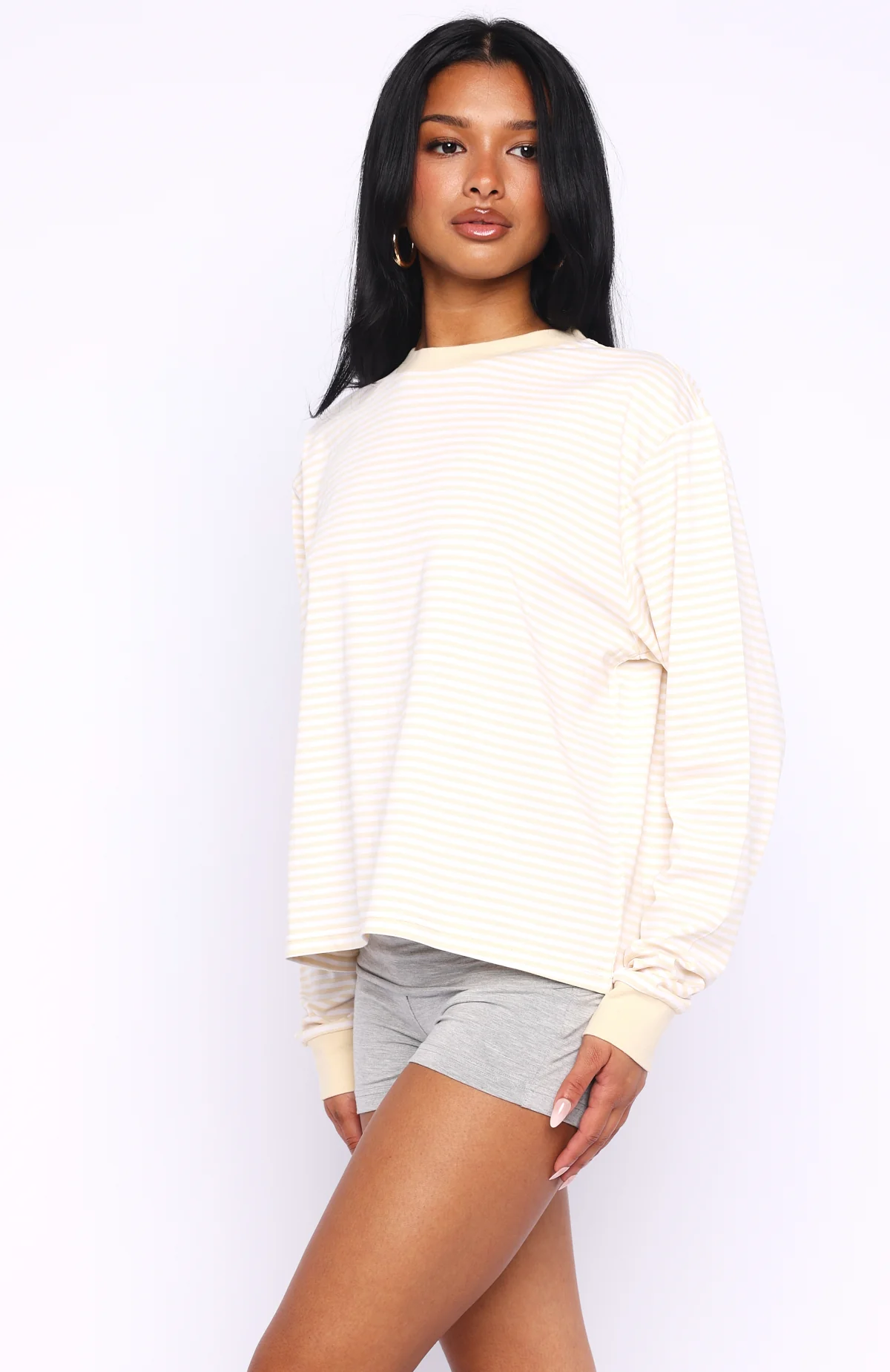 Touchdown Long Sleeve Tee Lemon Stripe - Image 4