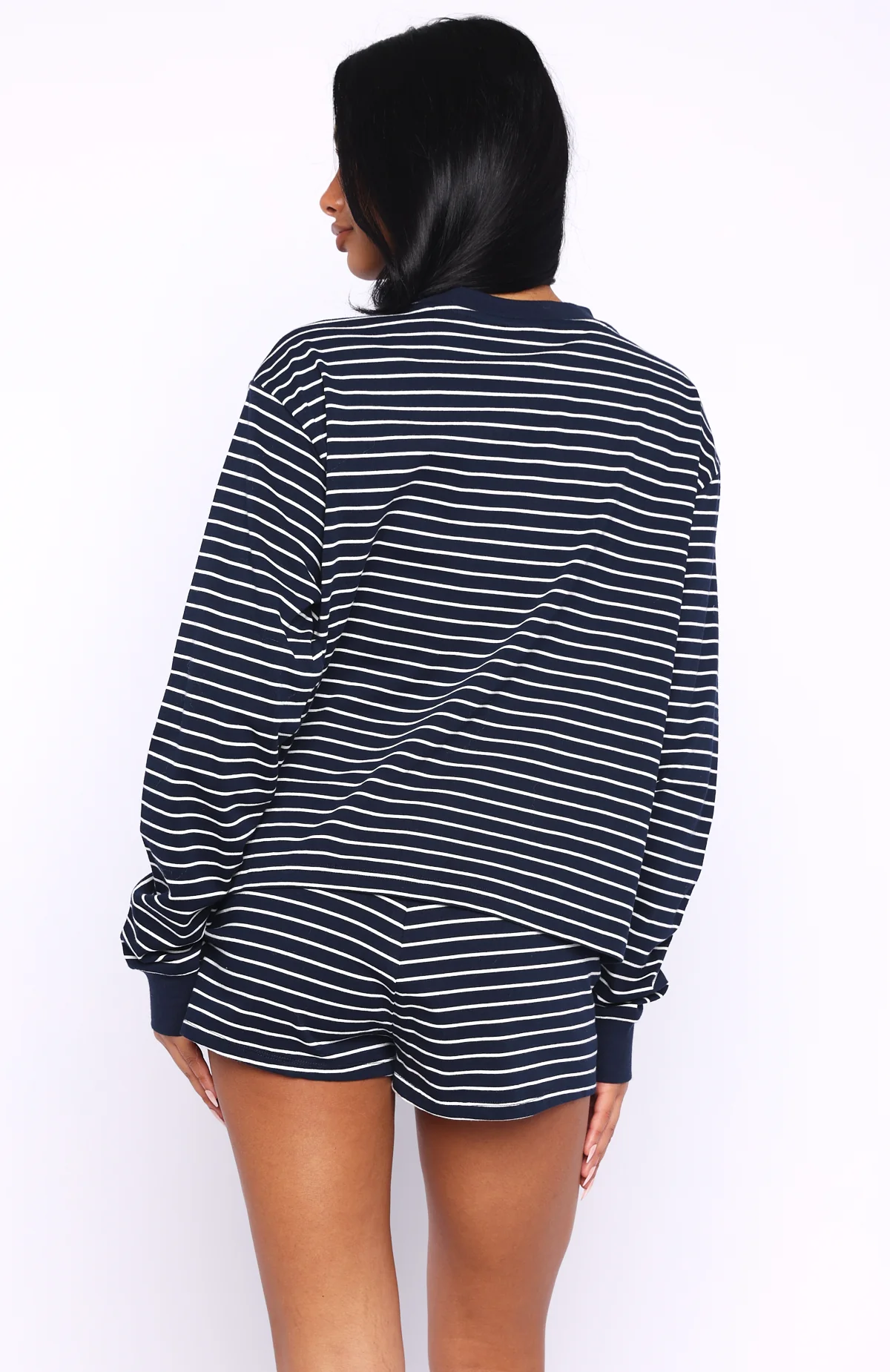 Touchdown Relaxed Shorts Navy Stripe - Image 5