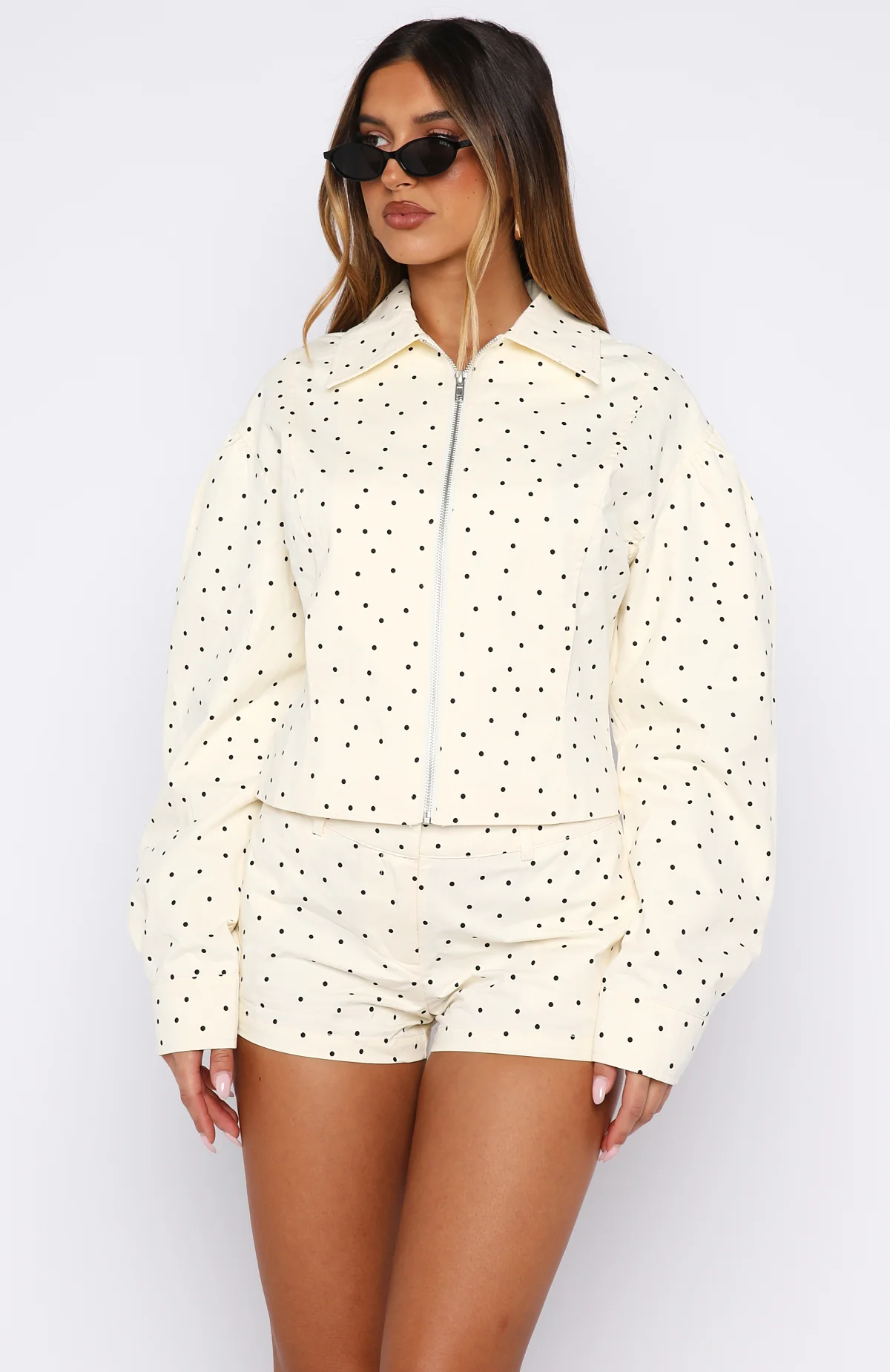 Treasure Me Shorts Cream/Black Polka Dot - Image 3