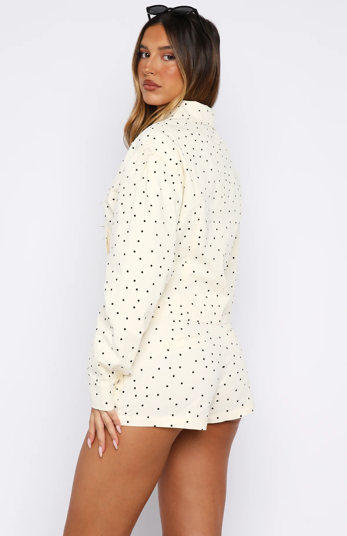 Treasure Me Shorts Cream/Black Polka Dot - Image 5