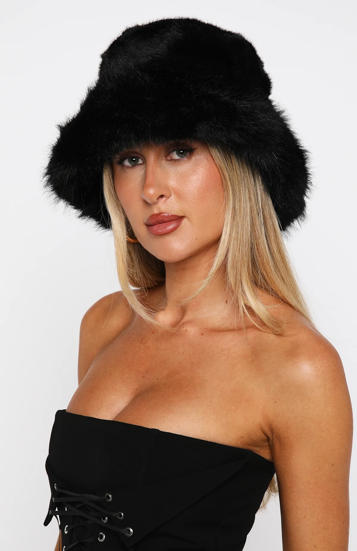 Trixie Faux Fur Hat Black - Image 3