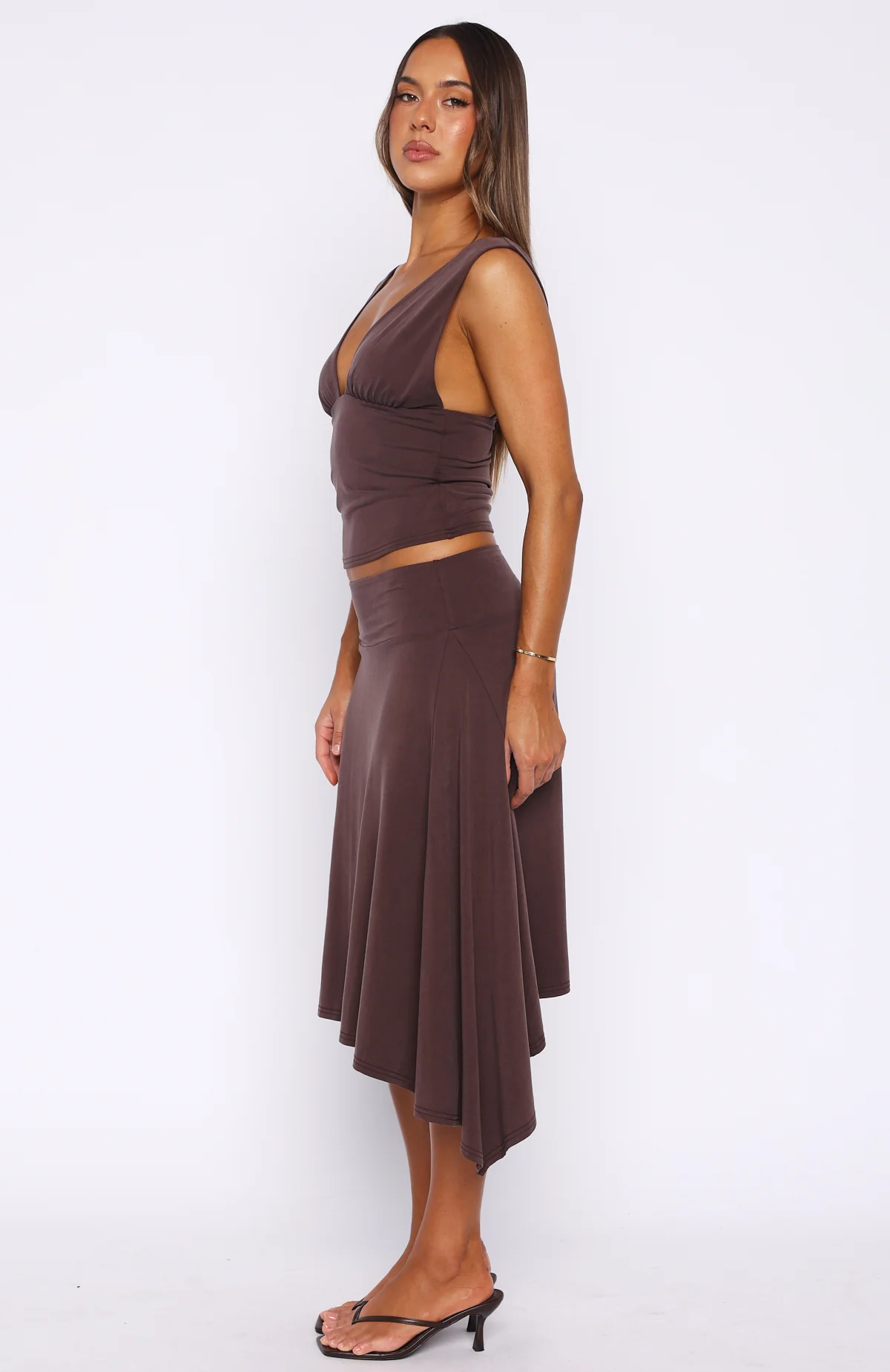 Tropic Drift Midi Skirt Chocolate - Image 3