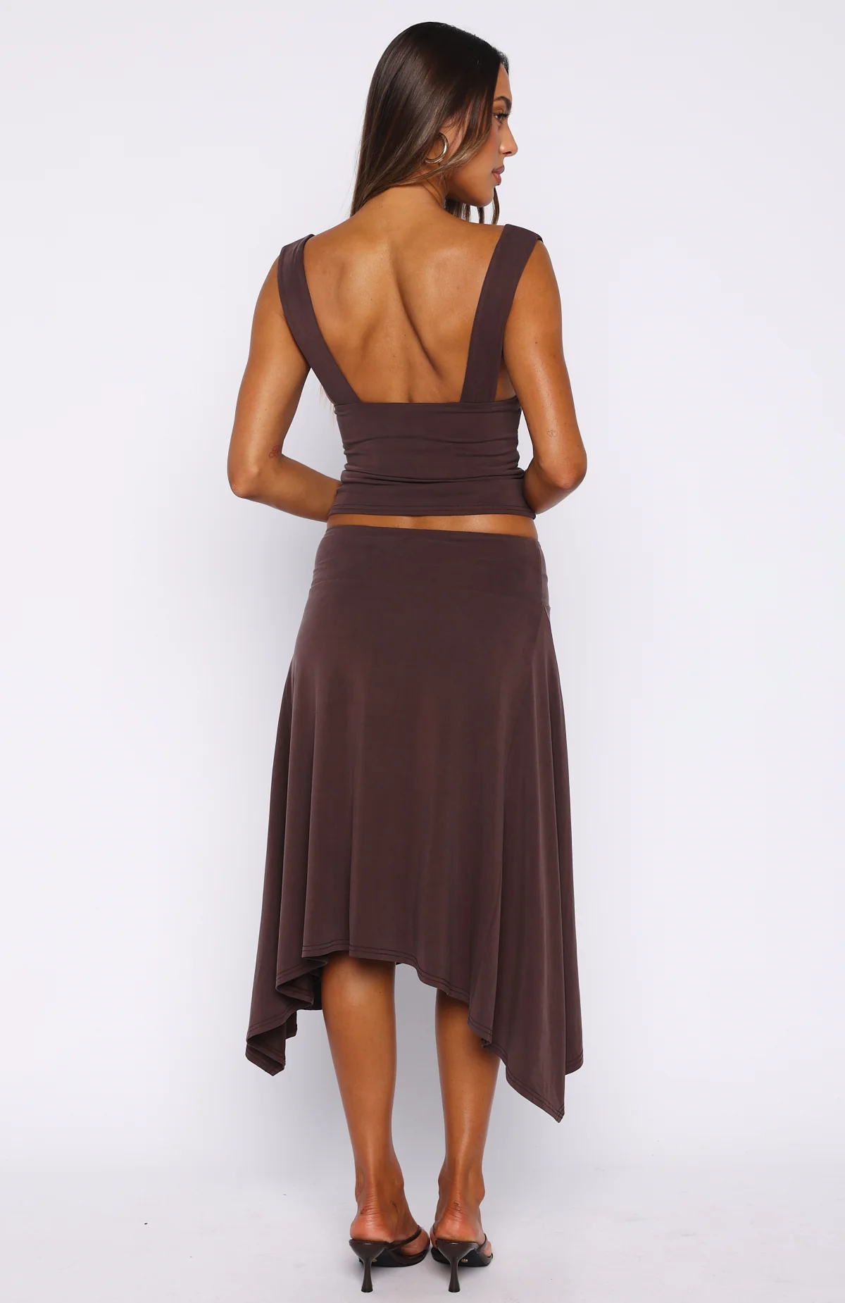 Tropic Drift Midi Skirt Chocolate - Image 4