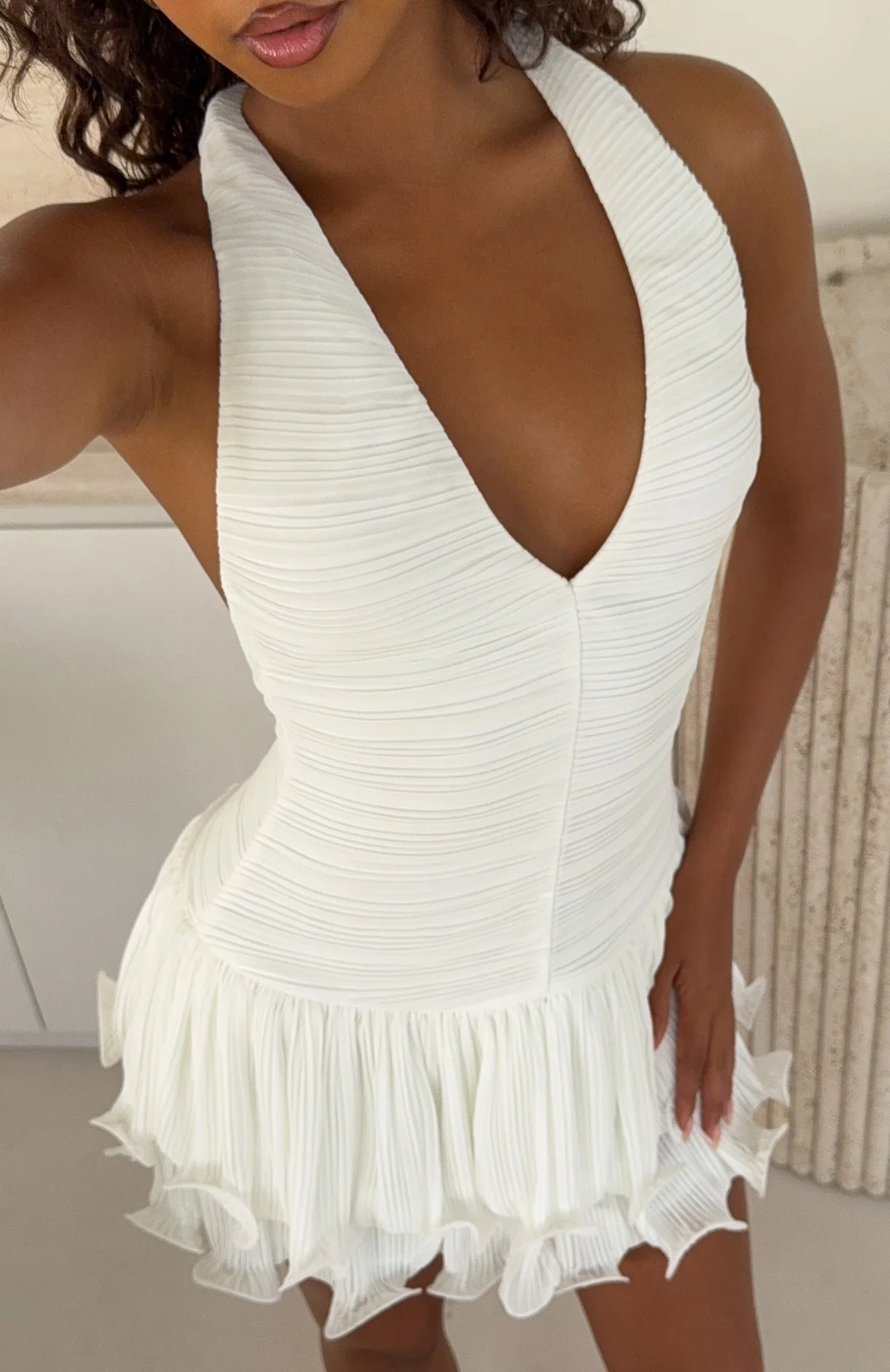Turn Up Tonight Mini Dress White - Image 6