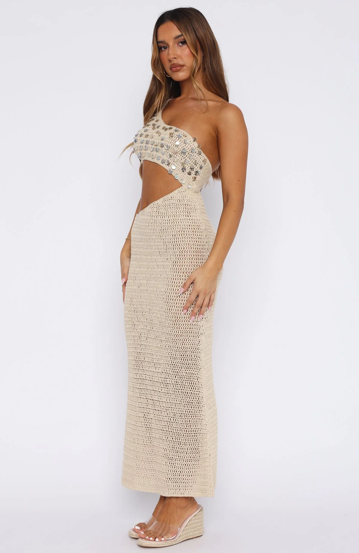 Turritella Treasure Crochet Maxi Dress Shell - Image 3