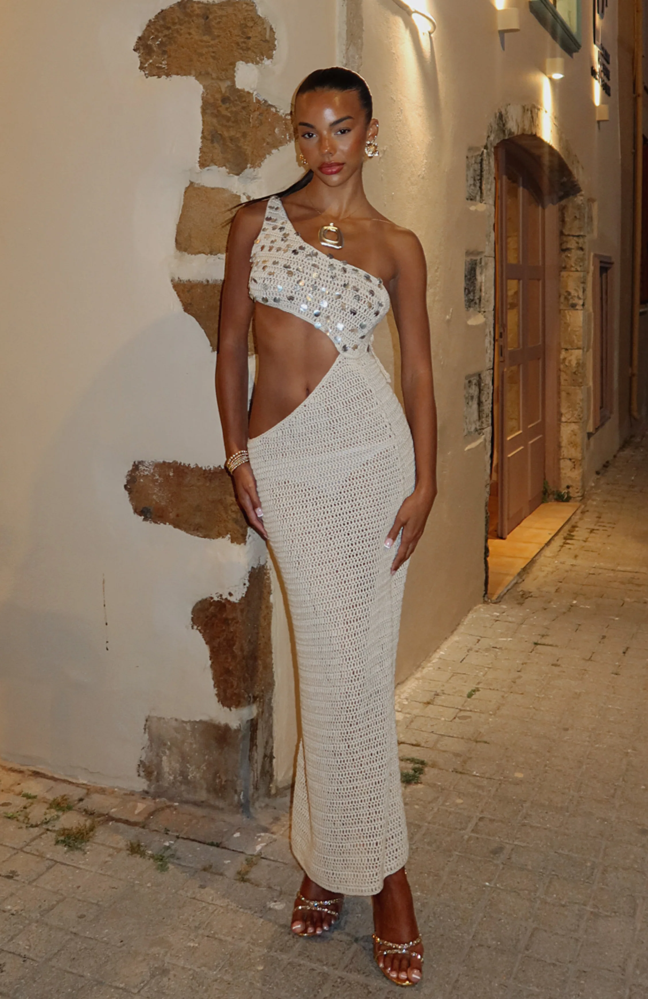Turritella Treasure Crochet Maxi Dress Shell - Image 5