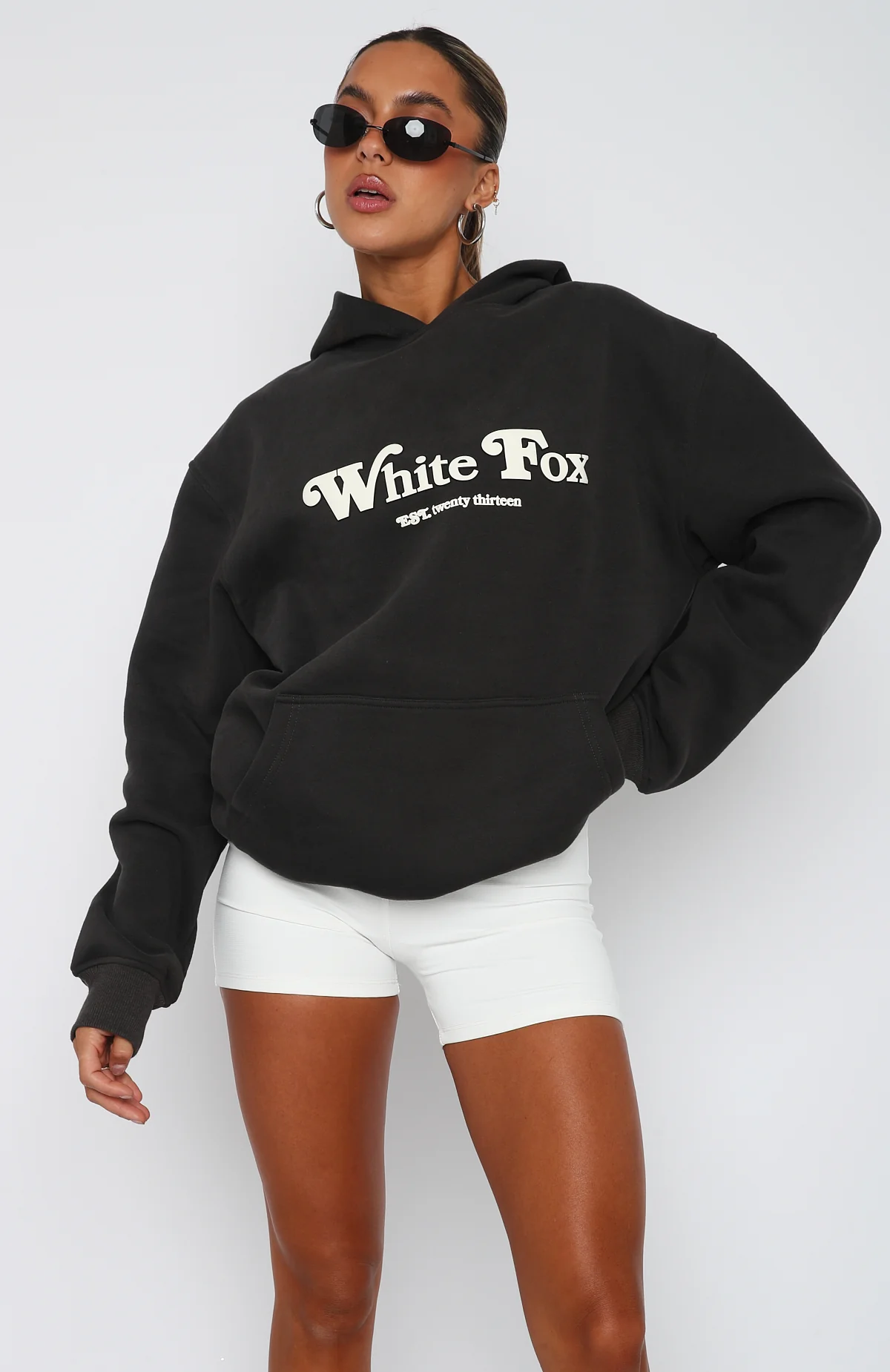 Twin Flame Oversized Hoodie Charcoal - Image 2