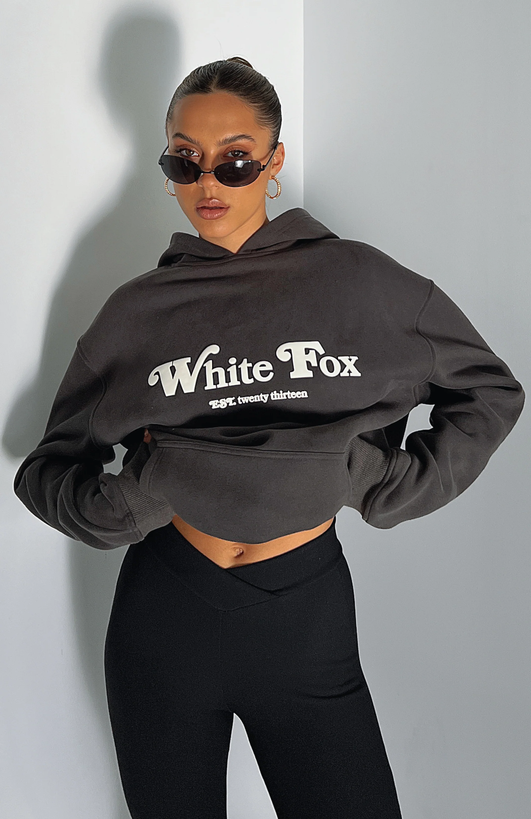 Twin Flame Oversized Hoodie Charcoal - Image 5
