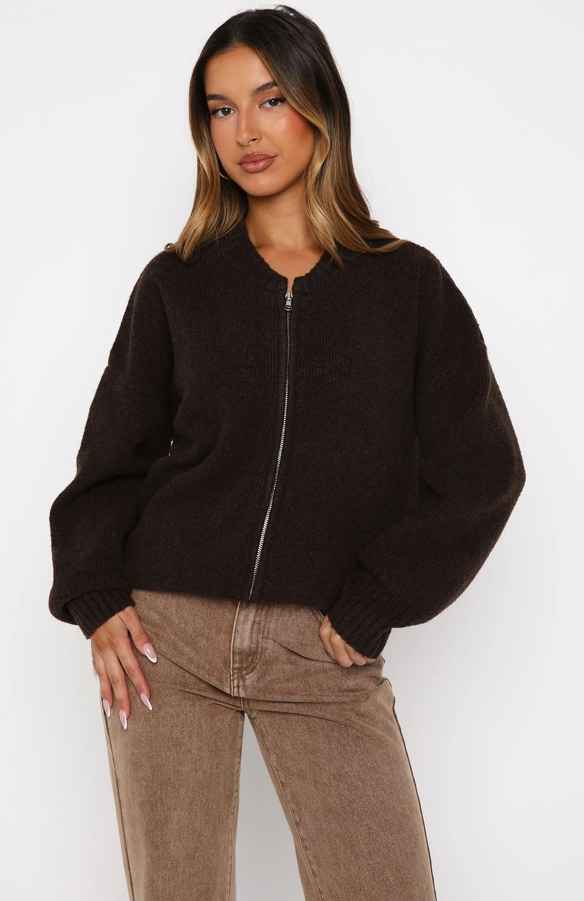 Unbreakable Bond Knit Jacket Chocolate - Image 2