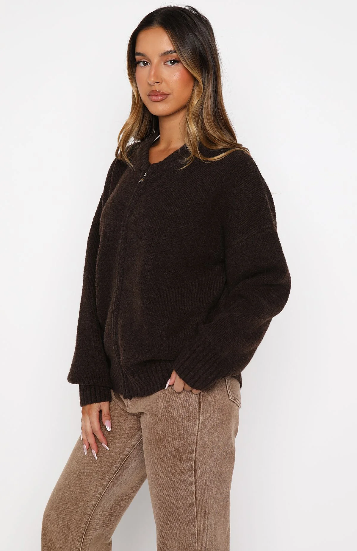 Unbreakable Bond Knit Jacket Chocolate - Image 3