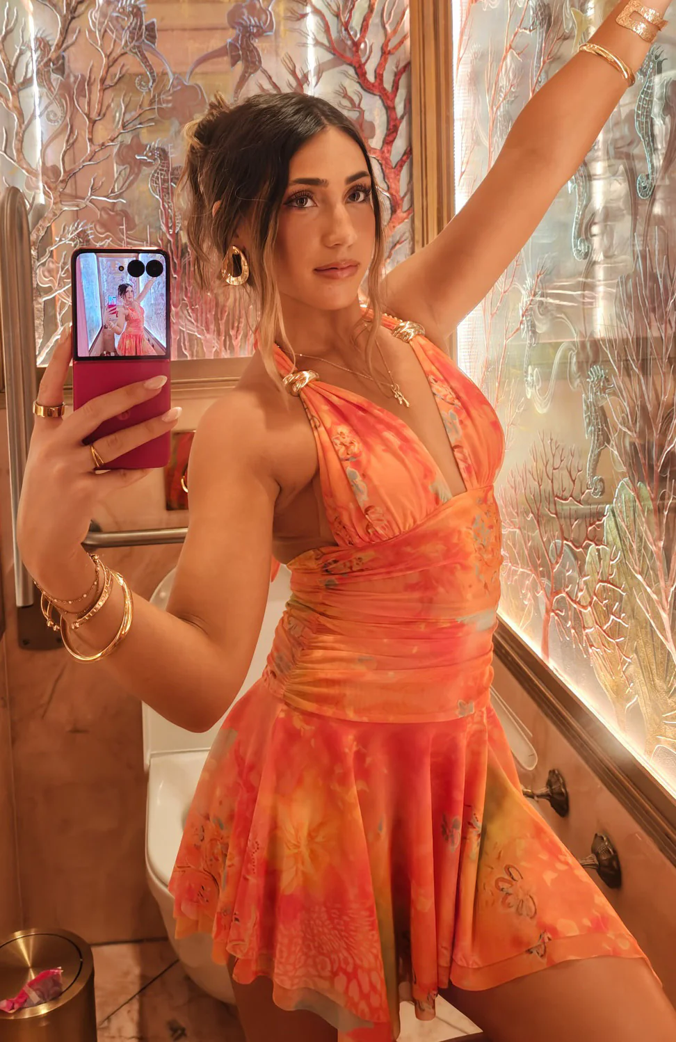 Upgrade Me Mini Dress Peachy Heat - Image 8