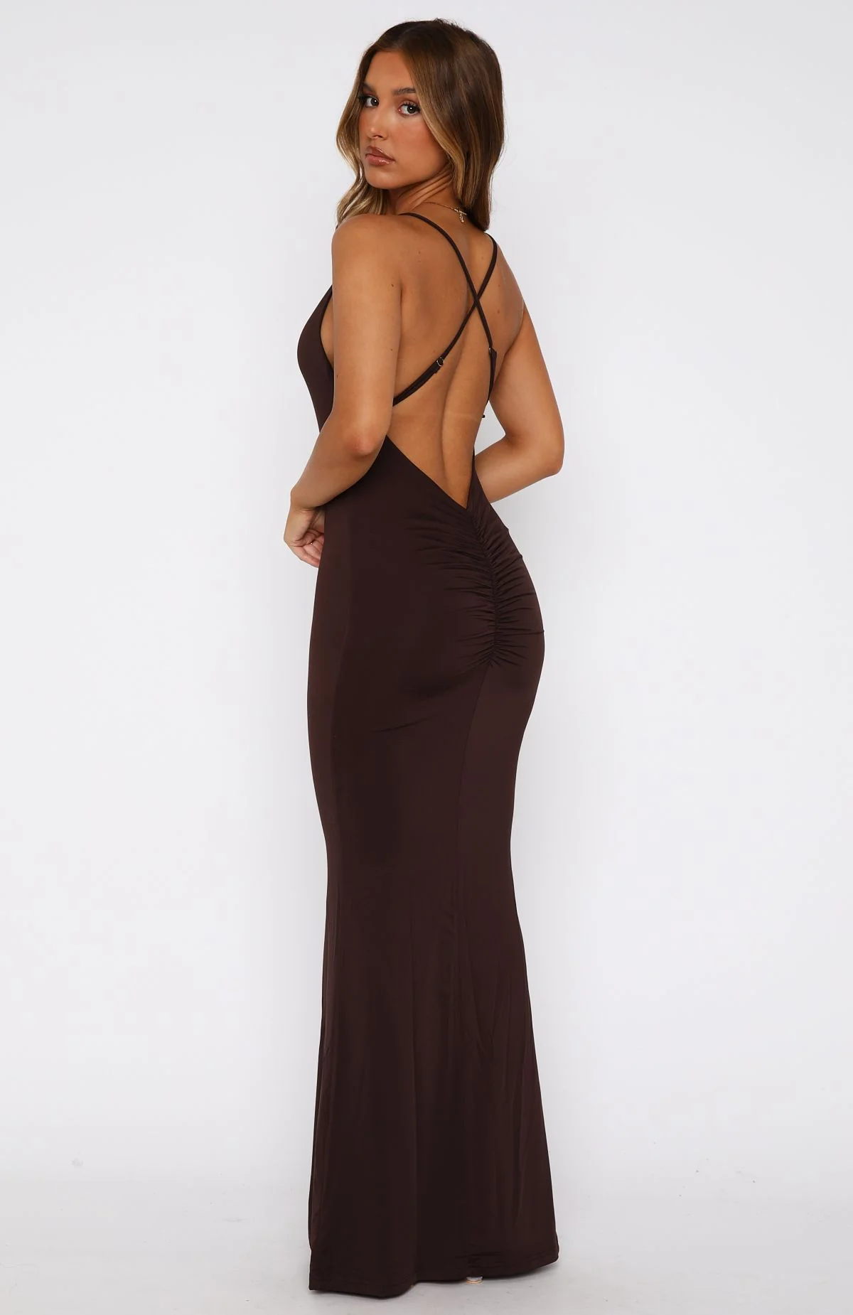 Vacation Vibes Maxi Dress Chocolate - Image 4