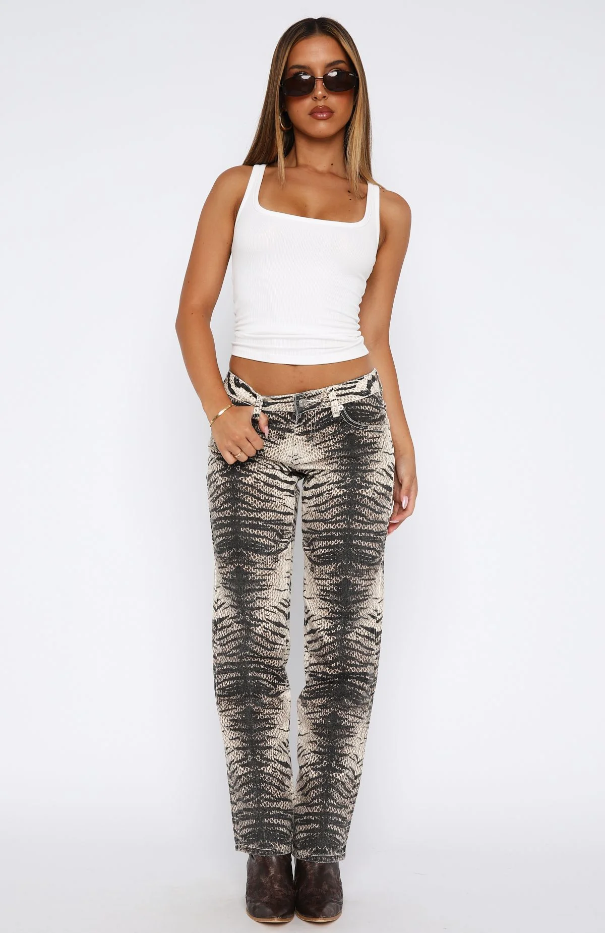 Valerie Low Rise Straight Leg Jeans Tiger Mirage - Image 2