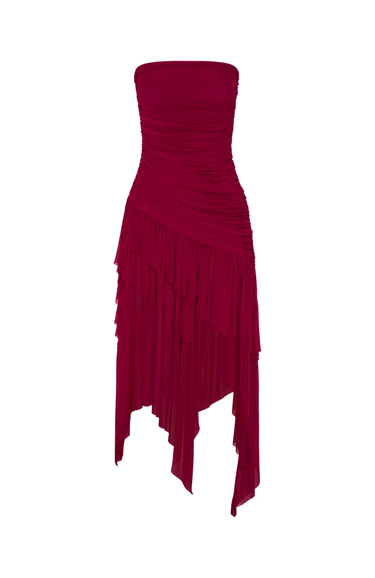 Venetian Dreams Strapless Midi Dress Dragonfruit - Image 6