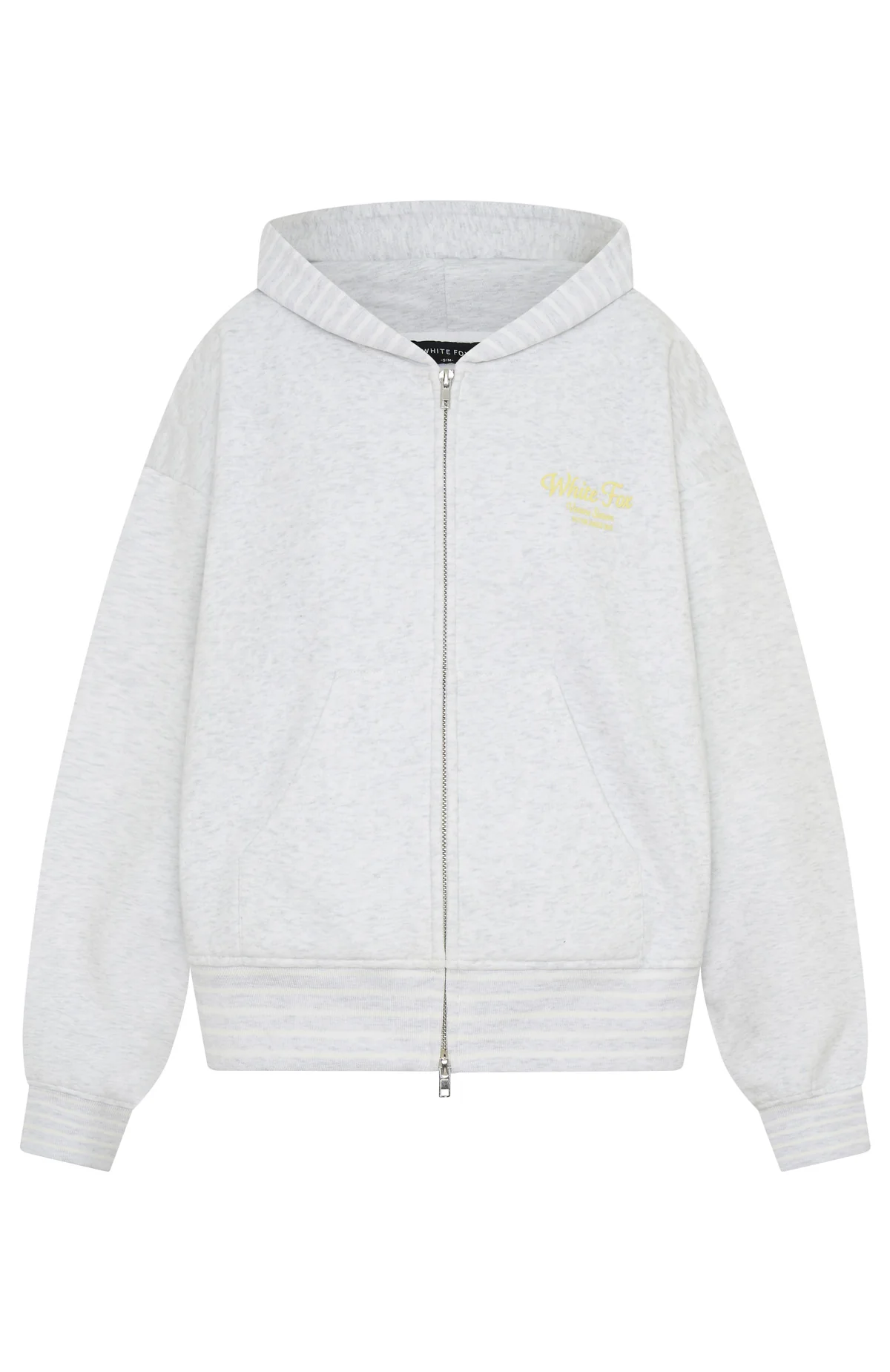 Verano Sixteen Fiorella Boxy Zip Front Hoodie Grey Marle - Image 8