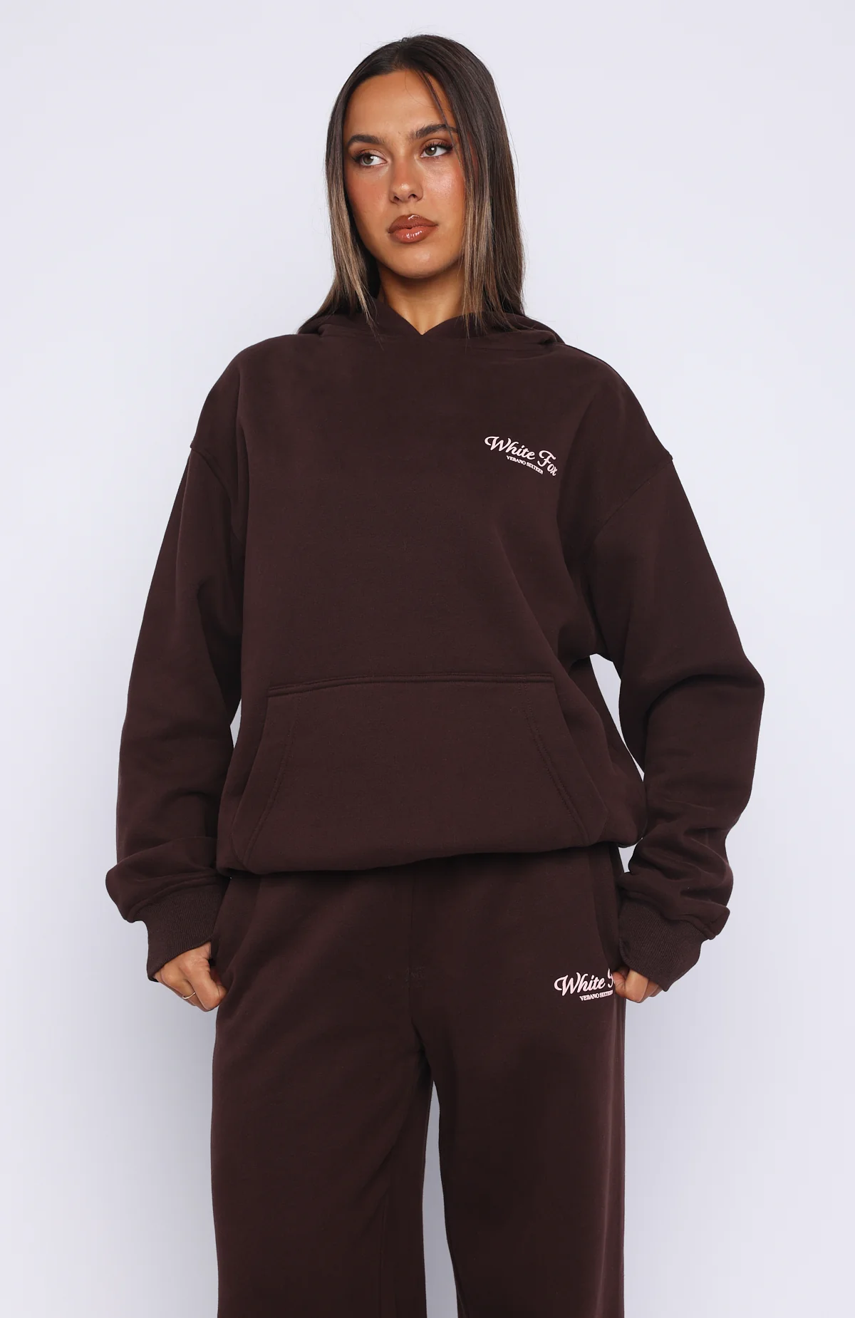 Verano Sixteen Lilia Oversized Hoodie Chocolate - Image 3