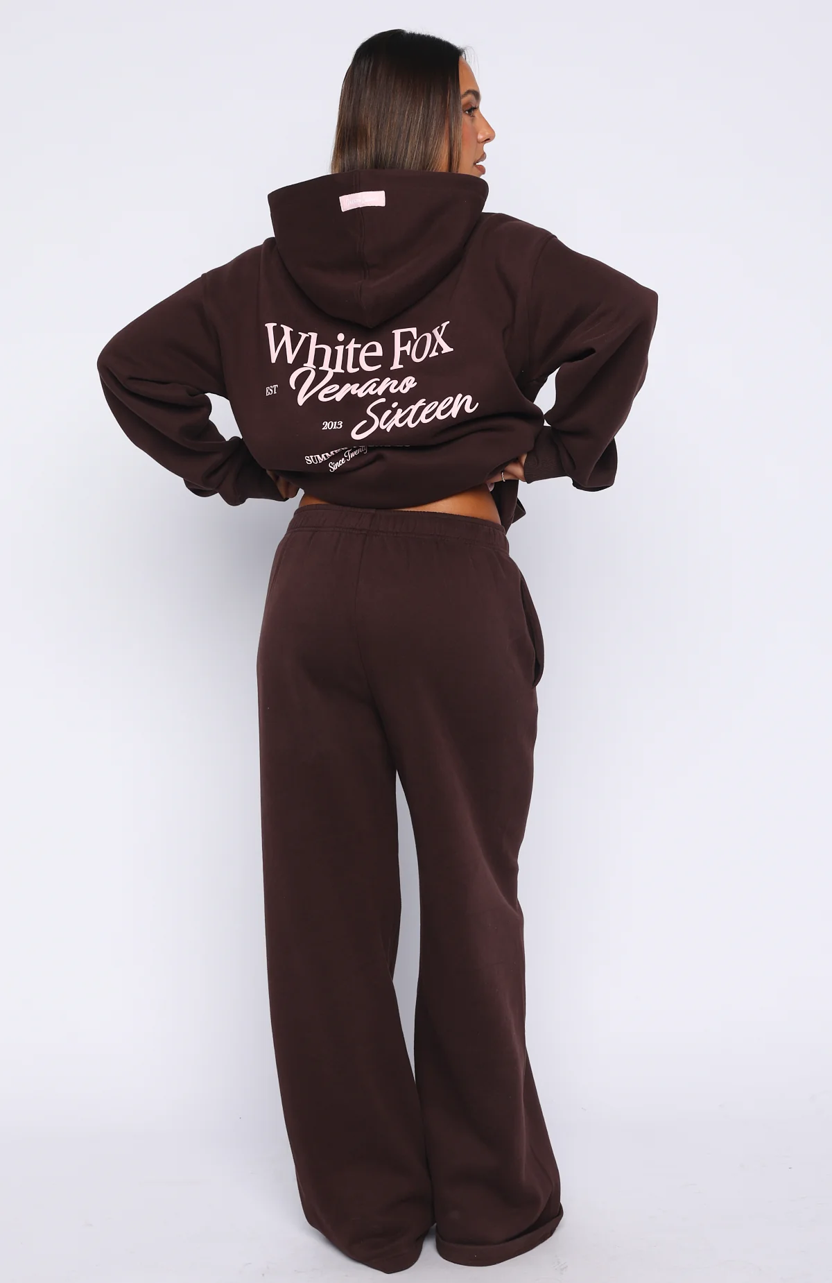 Verano Sixteen Lilia Wide Leg Sweatpants Chocolate - Image 4