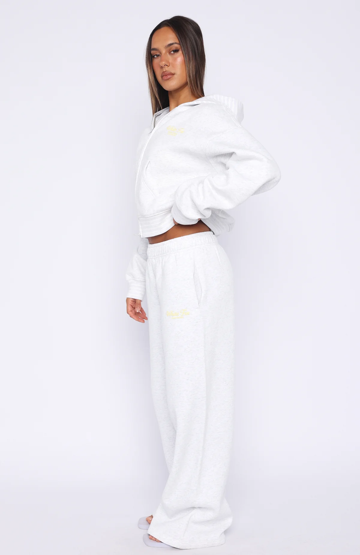 Verano Sixteen Lilia Wide Leg Sweatpants Grey Marle - Image 3