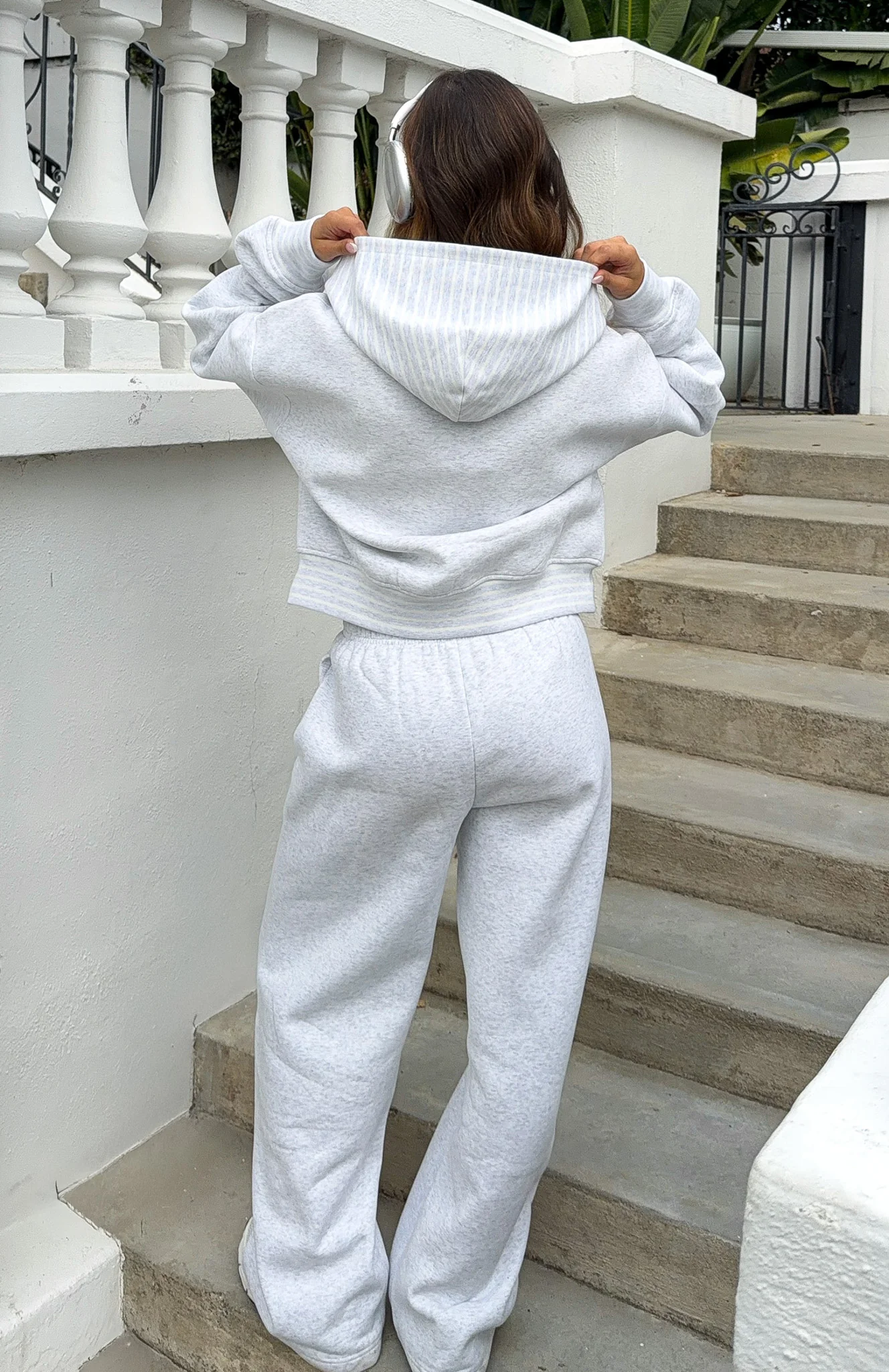 Verano Sixteen Lilia Wide Leg Sweatpants Grey Marle - Image 5