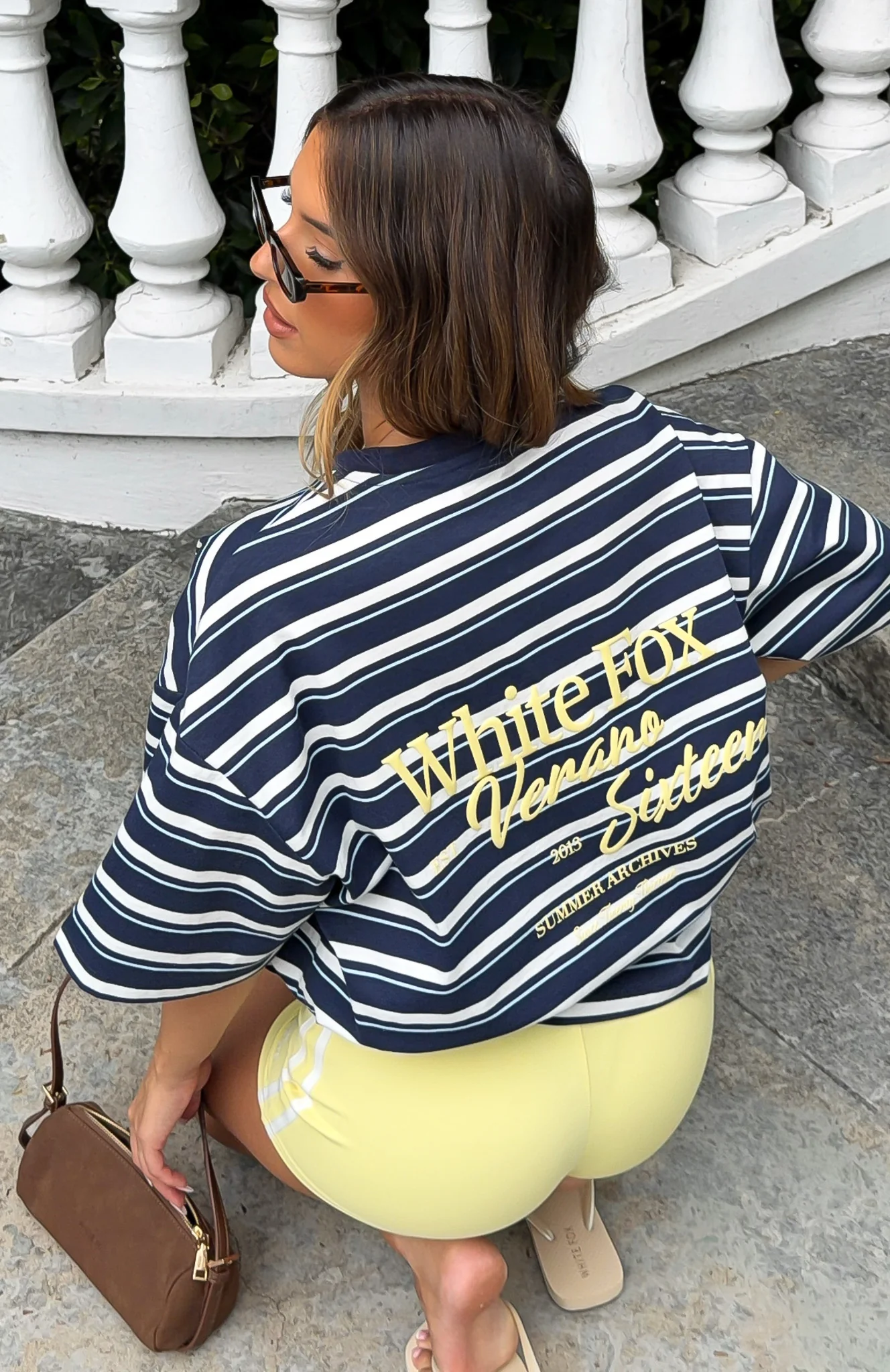 Verano Sixteen Viola Oversized Tee Navy Stripe - Image 6