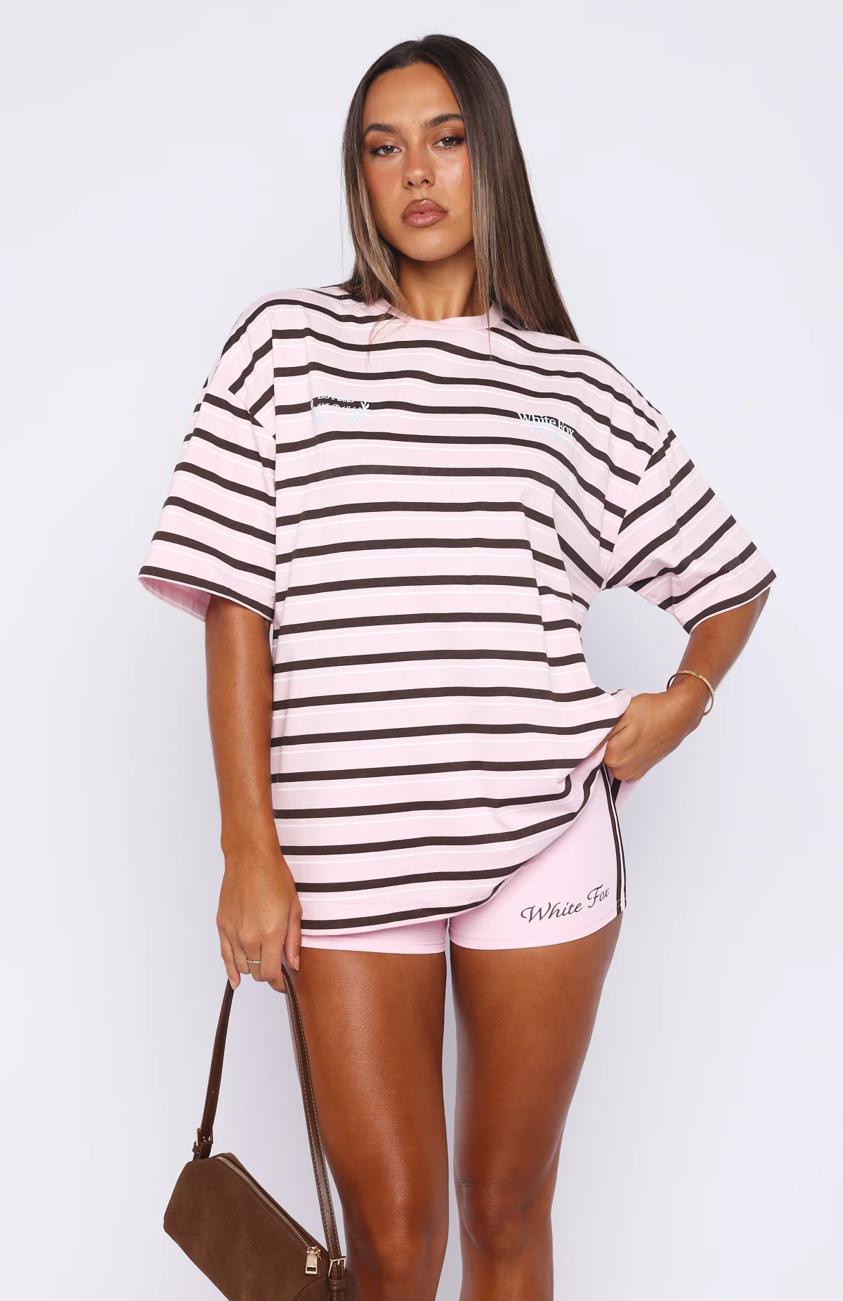 Verano Sixteen Viola Oversized Tee Pink Stripe - Image 2