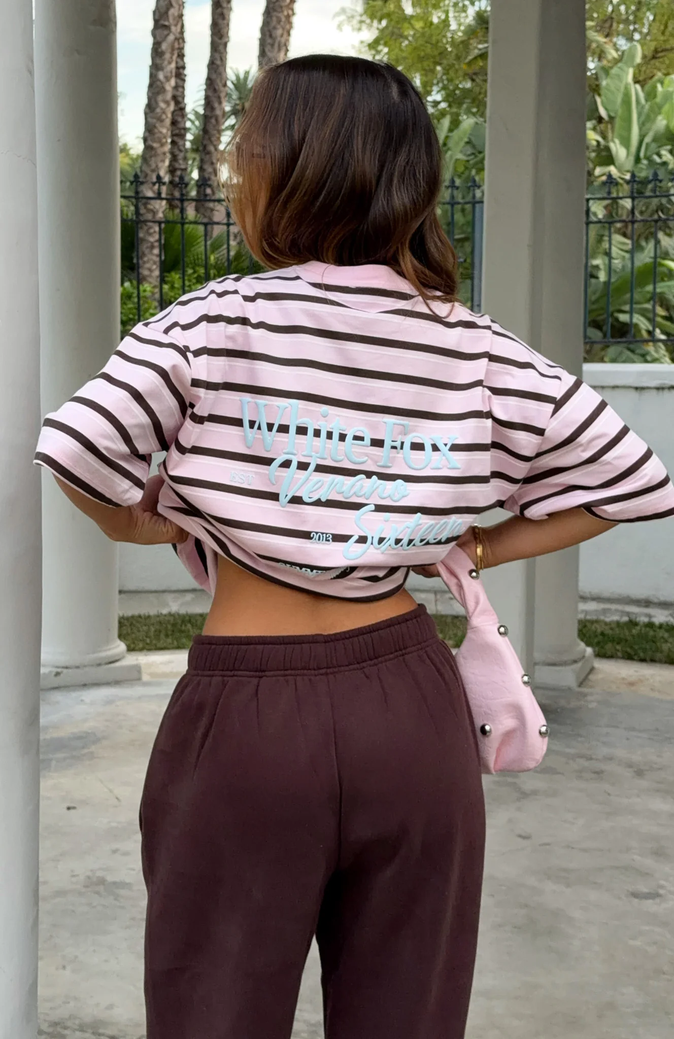 Verano Sixteen Viola Oversized Tee Pink Stripe - Image 6