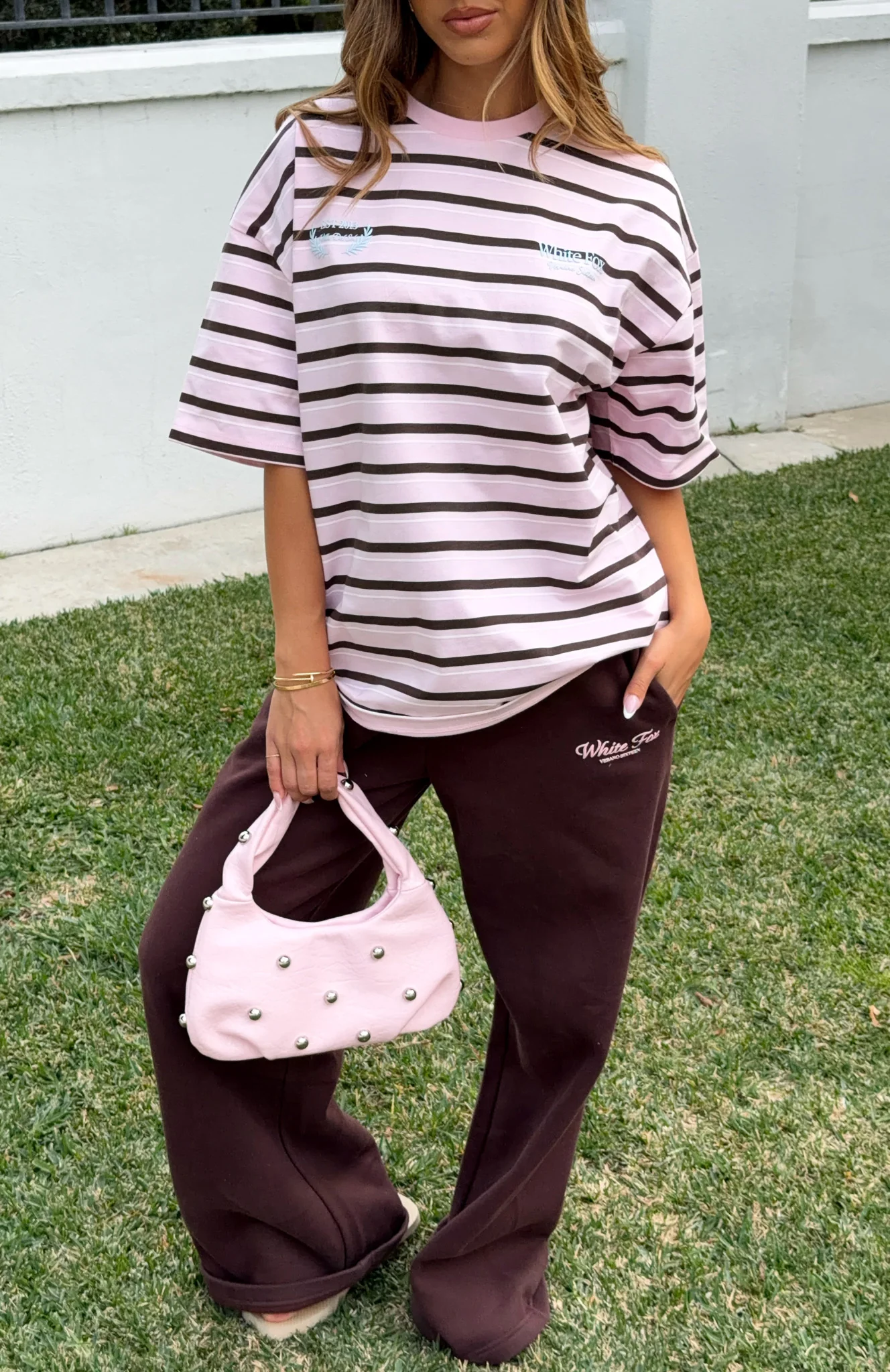 Verano Sixteen Viola Oversized Tee Pink Stripe - Image 7