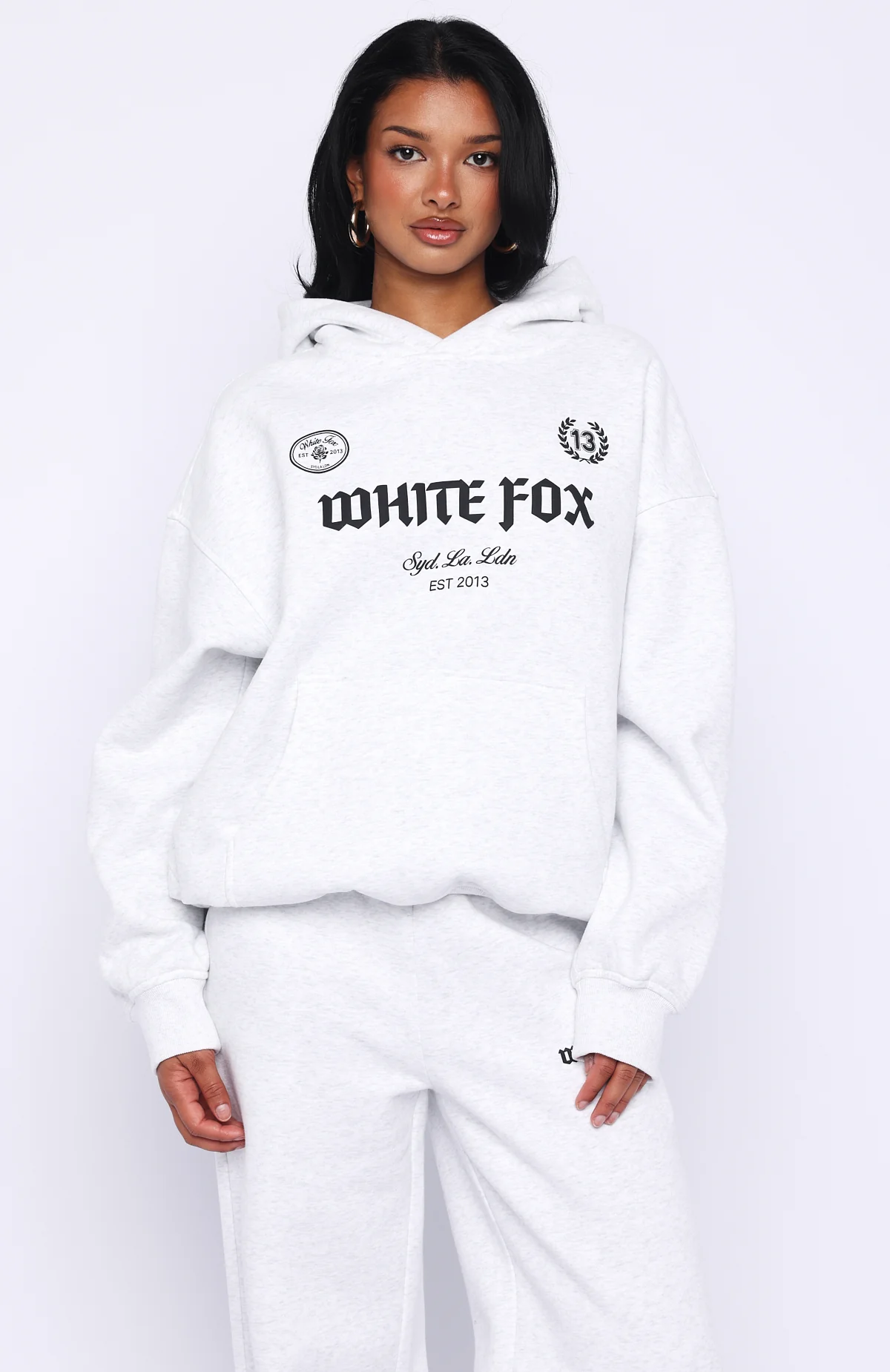 Vibe Too High Oversized Hoodie Grey Marle - Image 2
