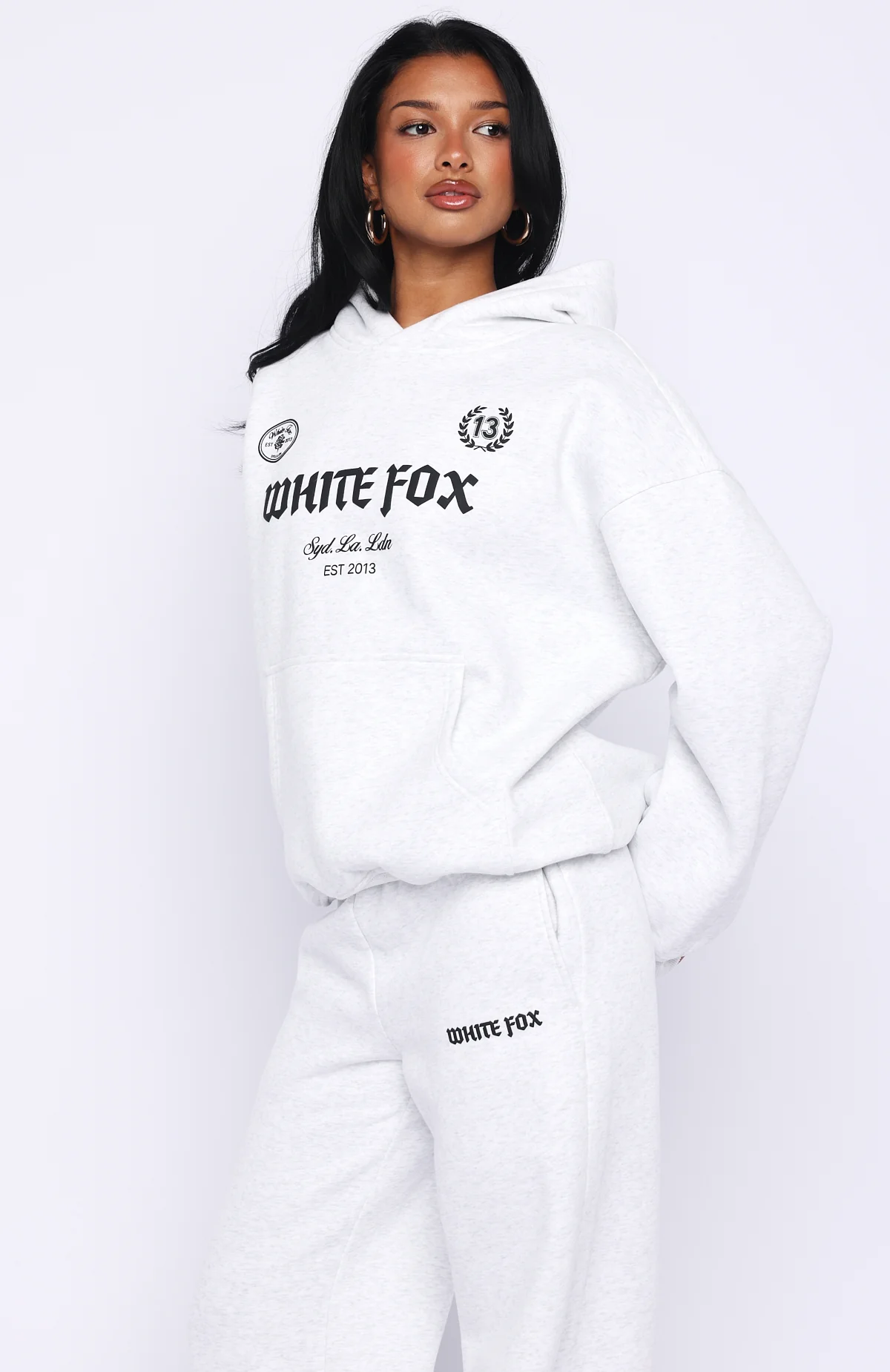 Vibe Too High Oversized Hoodie Grey Marle - Image 3