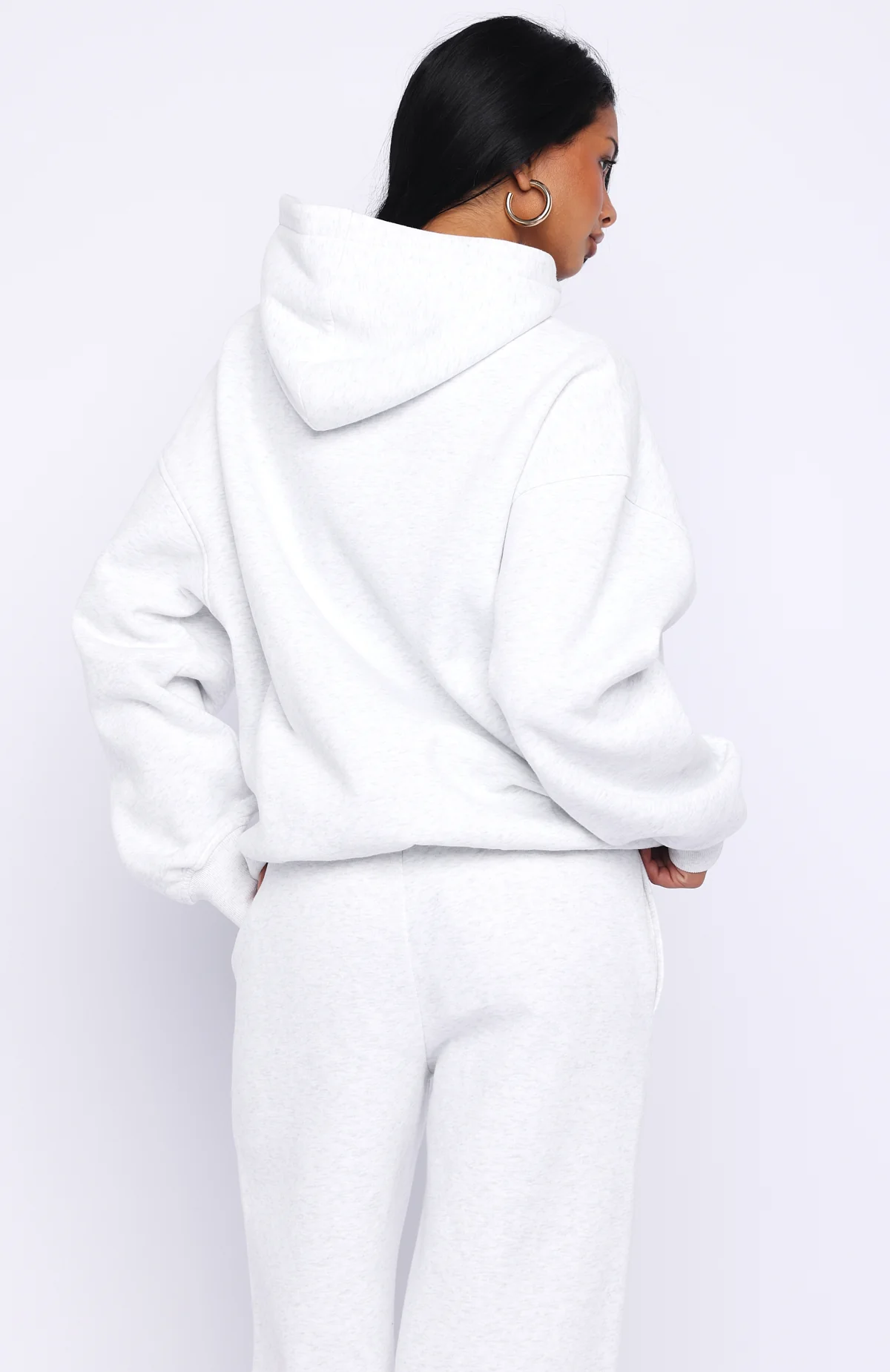 Vibe Too High Oversized Hoodie Grey Marle - Image 4