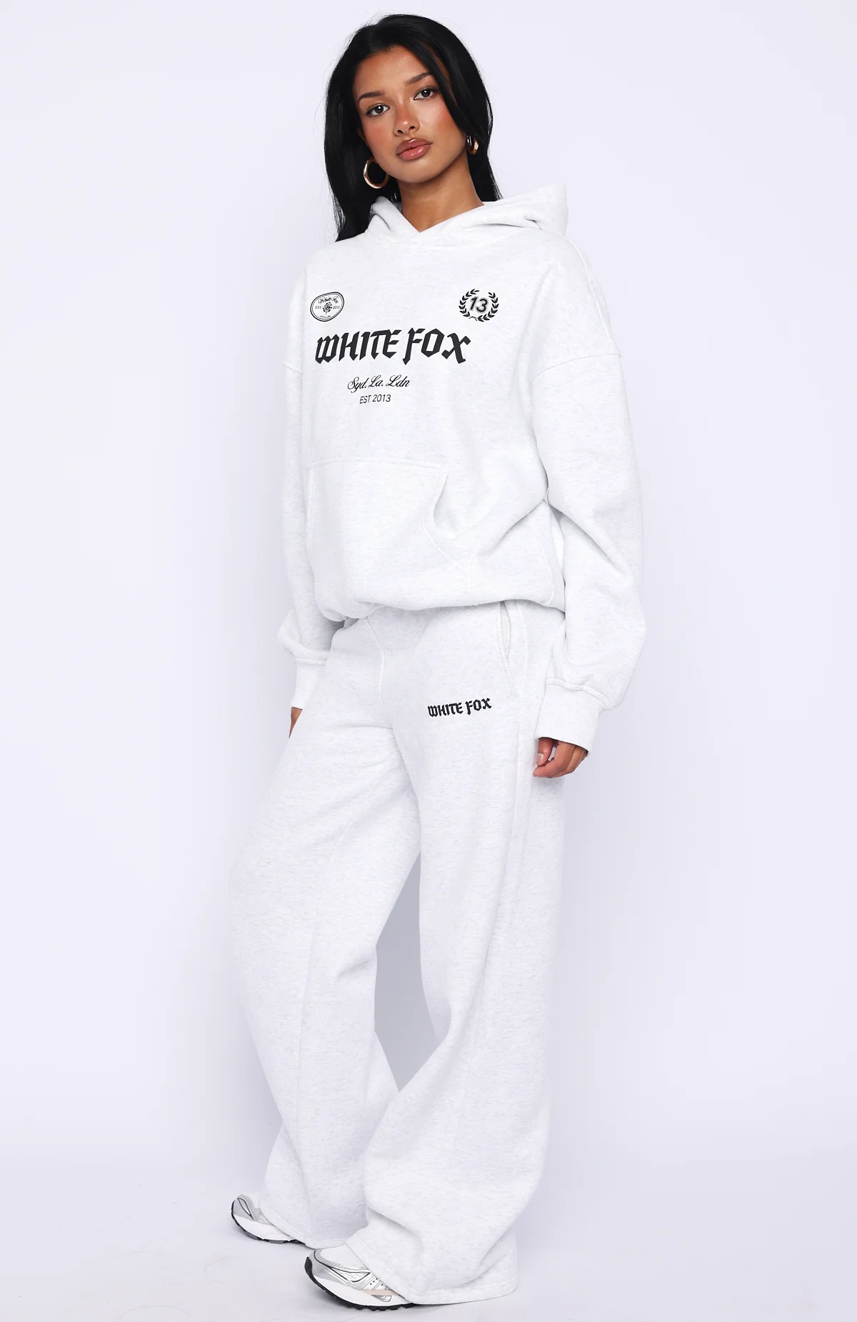 Vibe Too High Wide Leg Sweatpants Grey Marle - Image 3