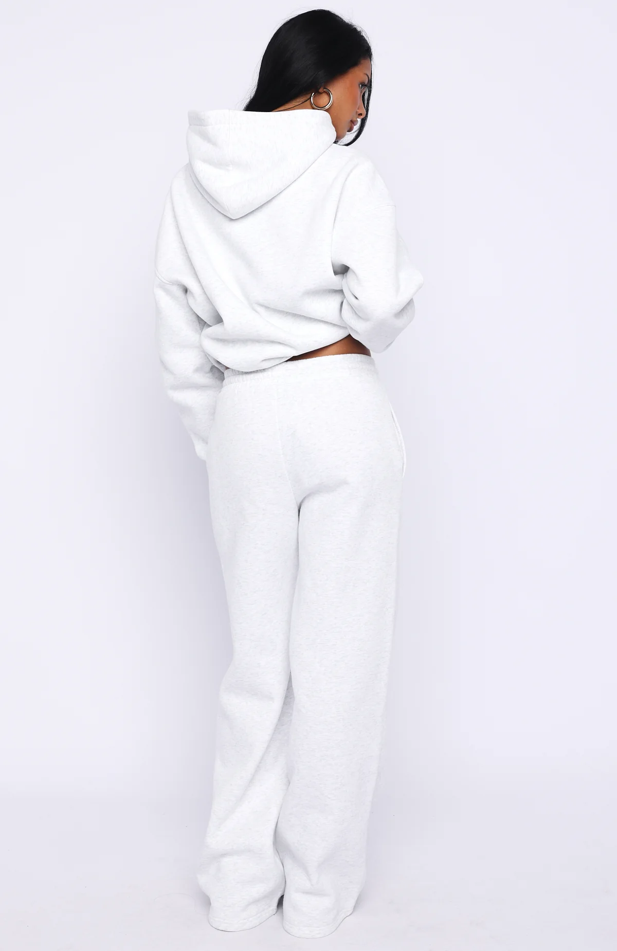 Vibe Too High Wide Leg Sweatpants Grey Marle - Image 4